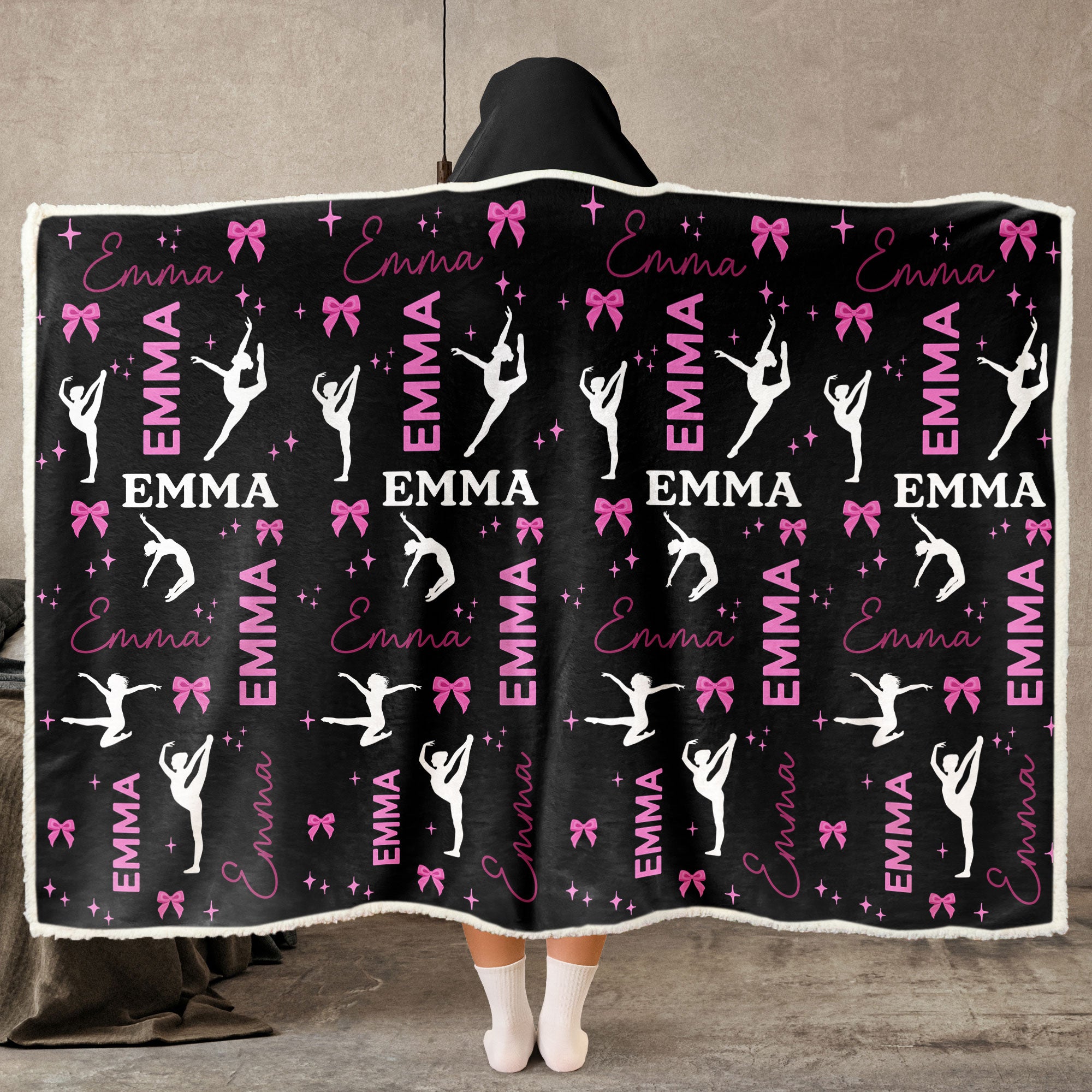 Dancing Girl Custom Name - Personalized Wearable Blanket Hoodie