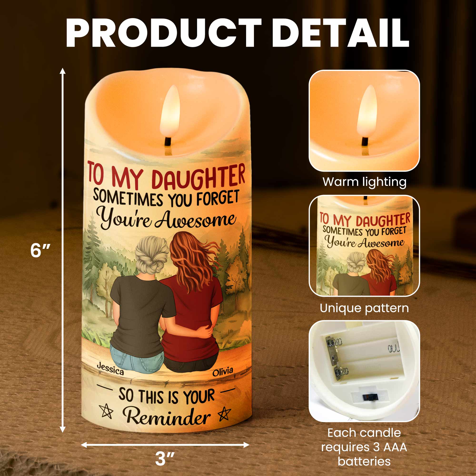 Daughter - This Is Your Reminder - Personalized LED Candle