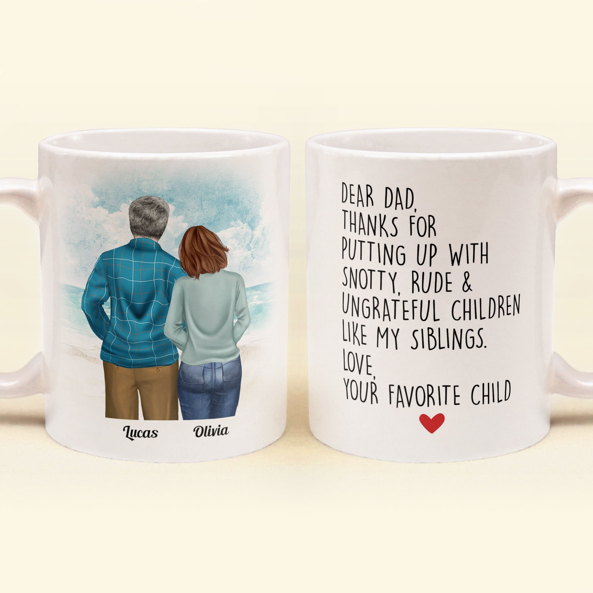 Dear Dad - Personalized Mug - Birthday, Father's Day Gift For Father, Dad, Dada, Daddy  - From Daughter