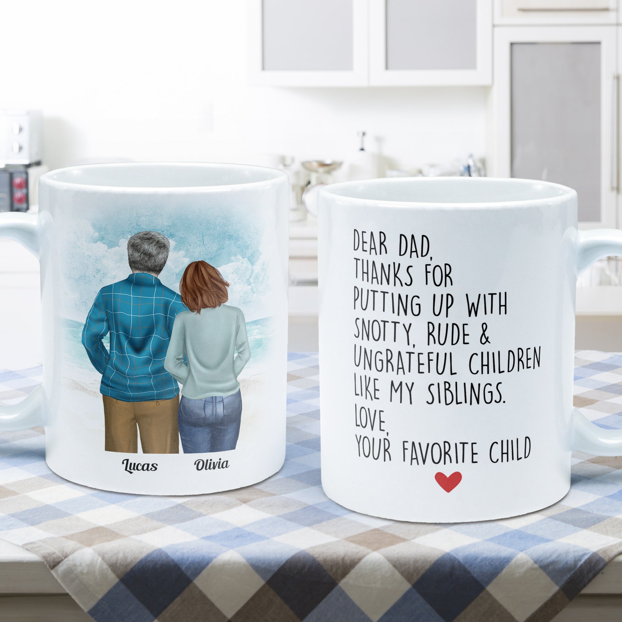 Dear Dad - Personalized Mug - Birthday, Father's Day Gift For Father, Dad, Dada, Daddy  - From Daughter