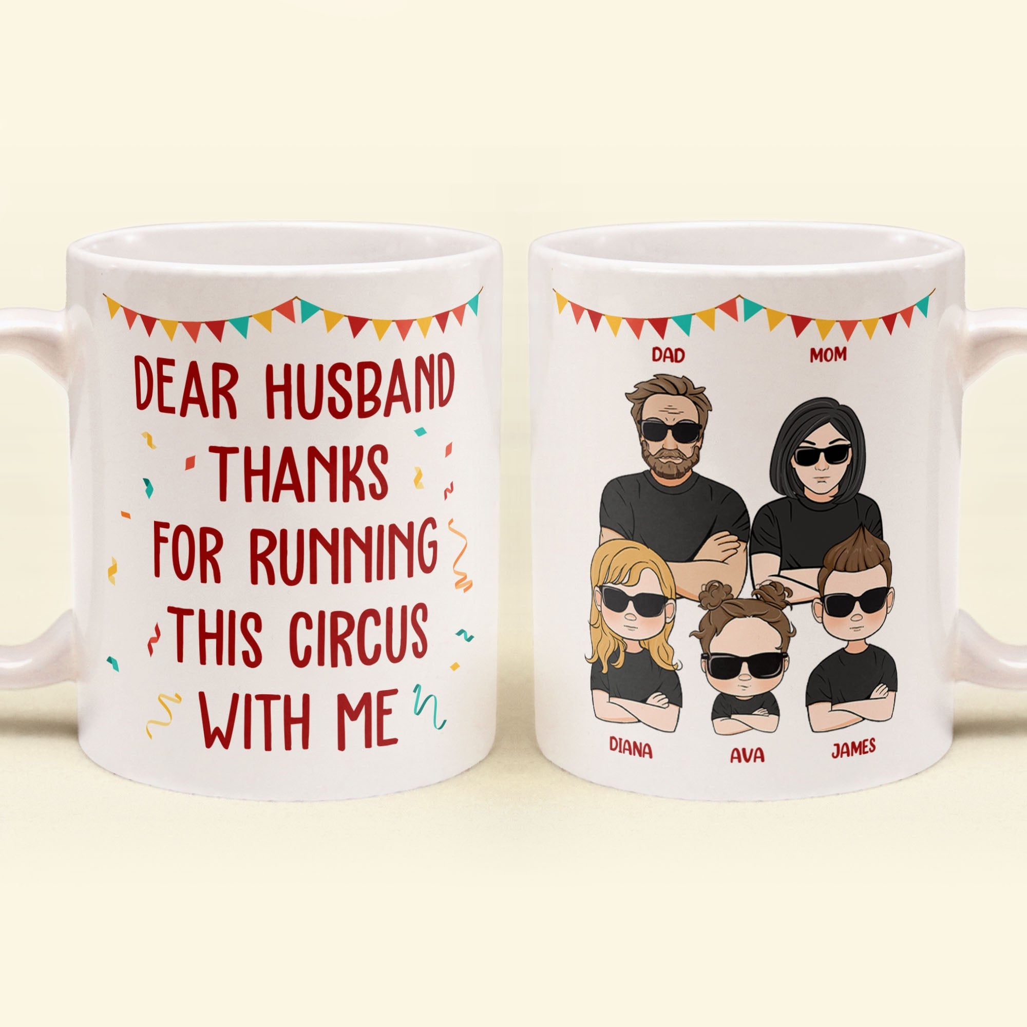 Dear Husband, Thanks For Running This Circus With Me - Personalized Mug