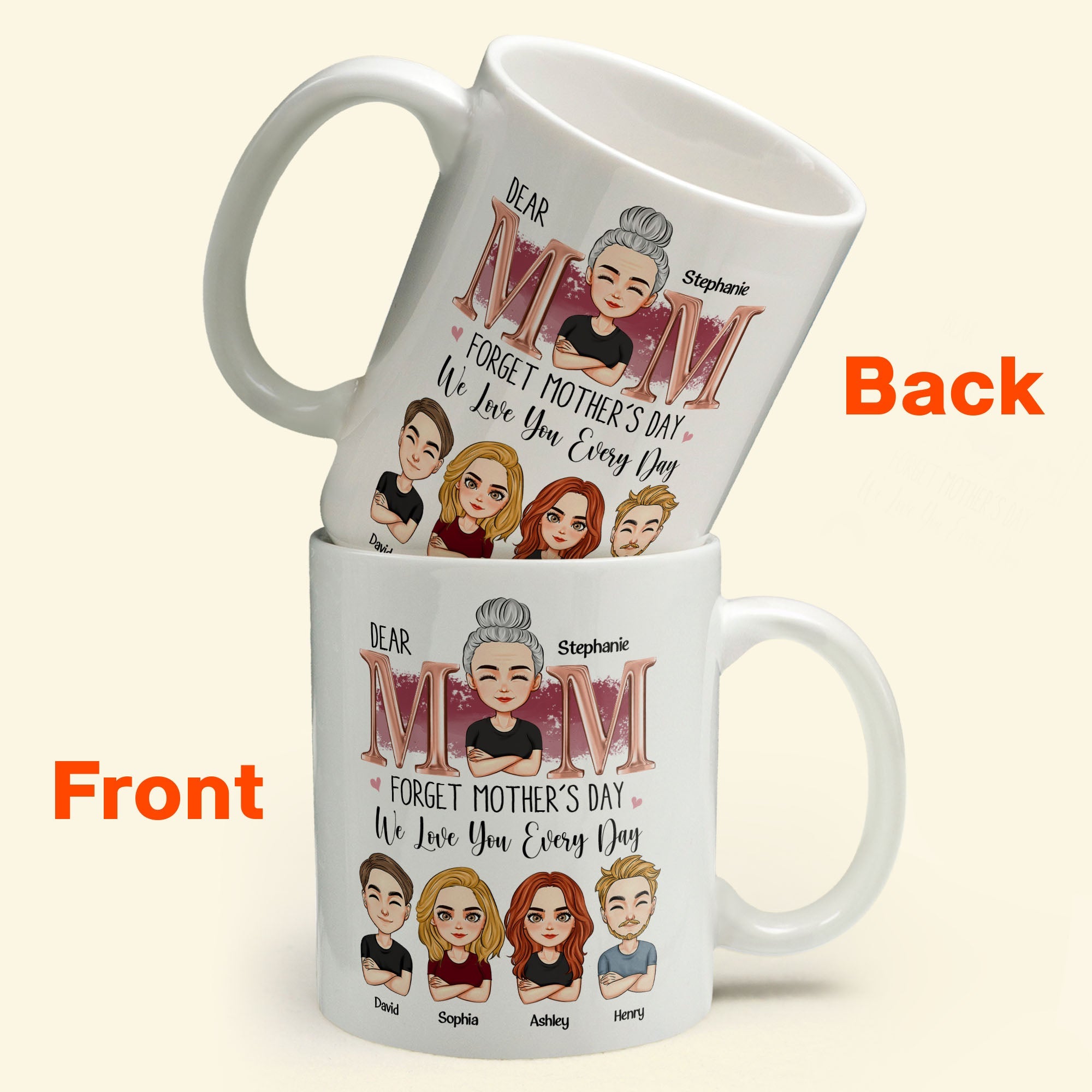 Mom - Great Job - We Love You Every Day - Personalized Mug