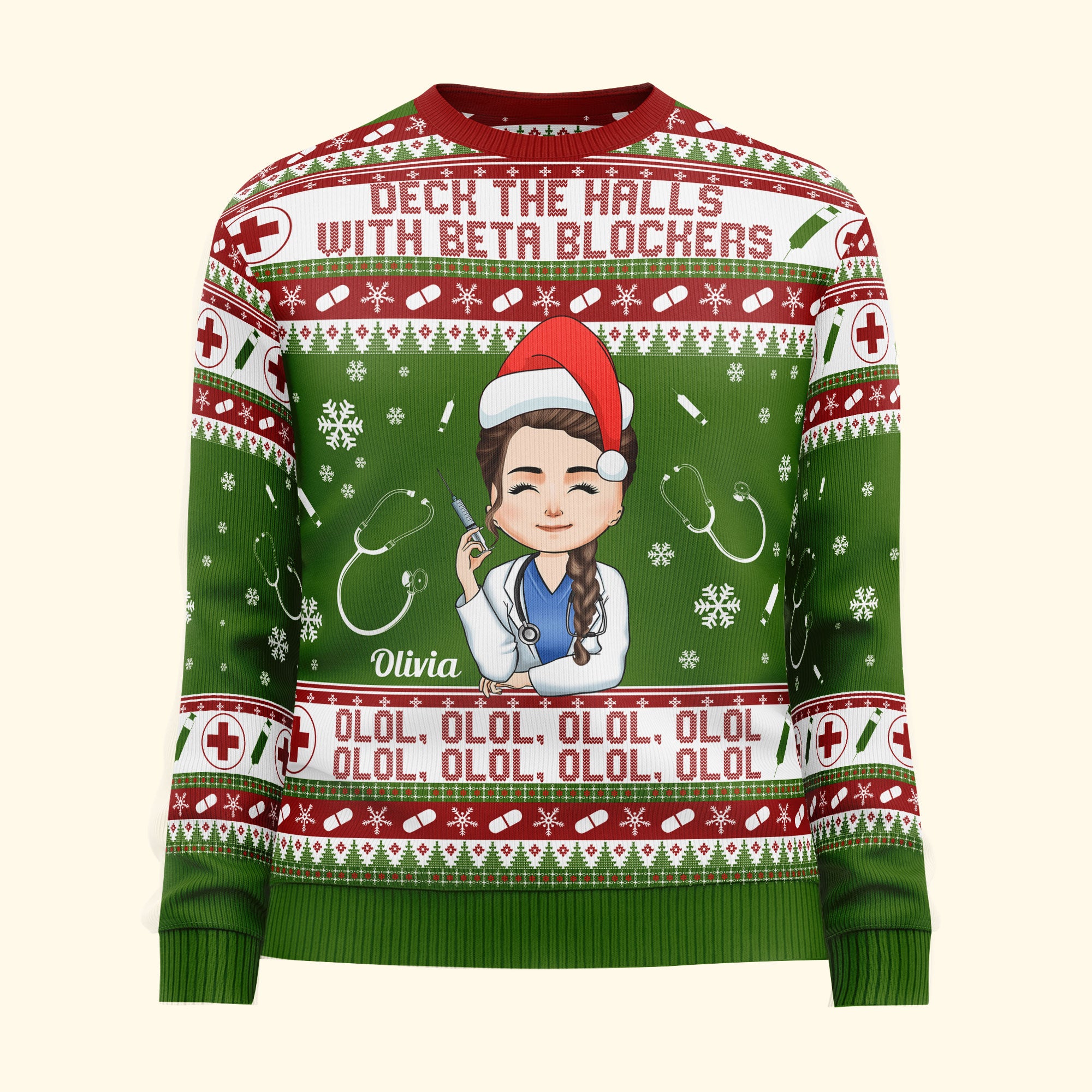 Deck The Halls With Beta Blockers - Personalized Ugly Sweater