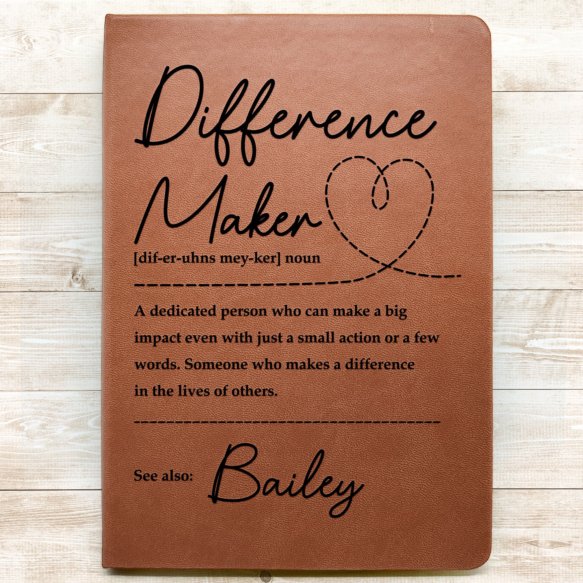 Difference Maker - Personalized Leather Journal