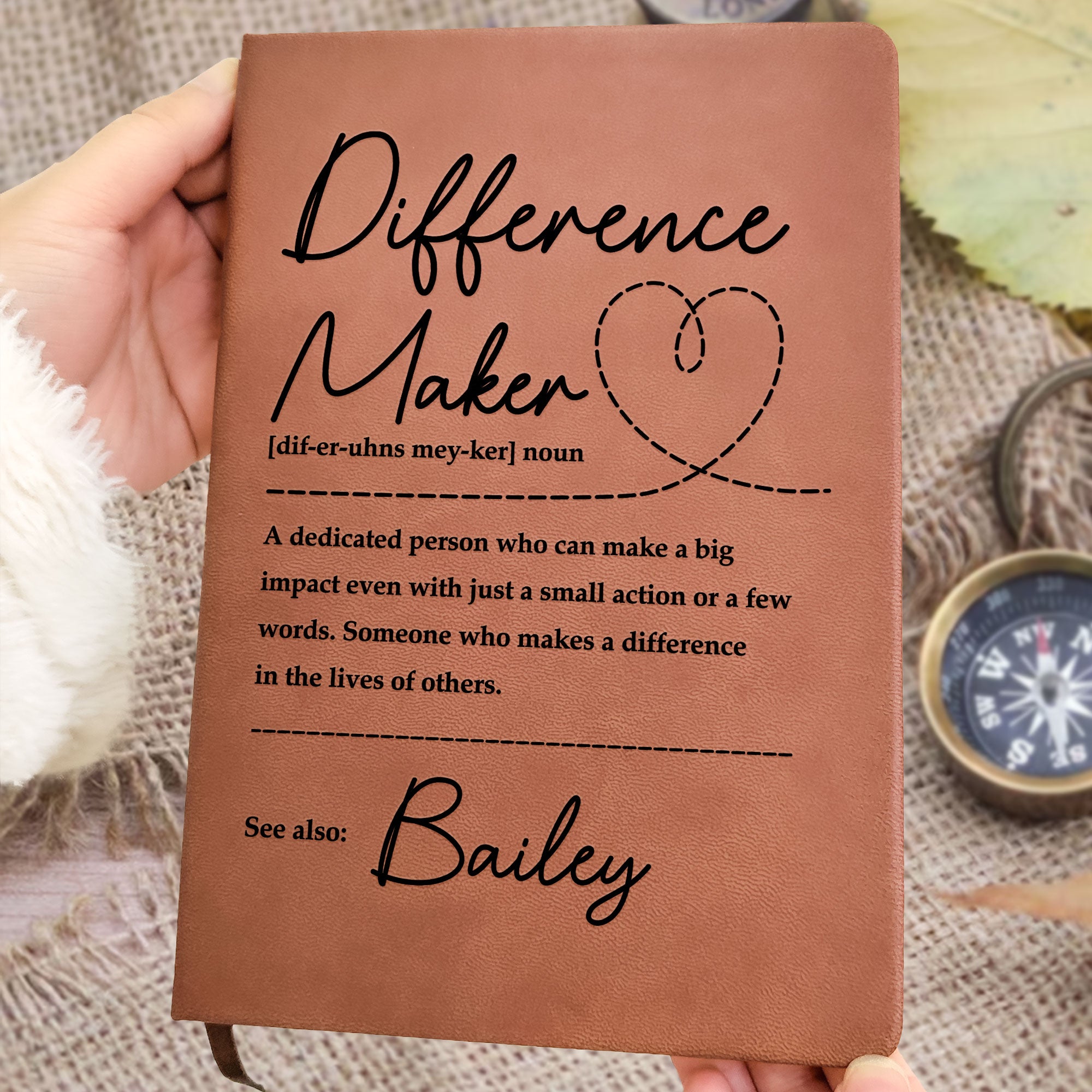 Difference Maker - Personalized Leather Journal