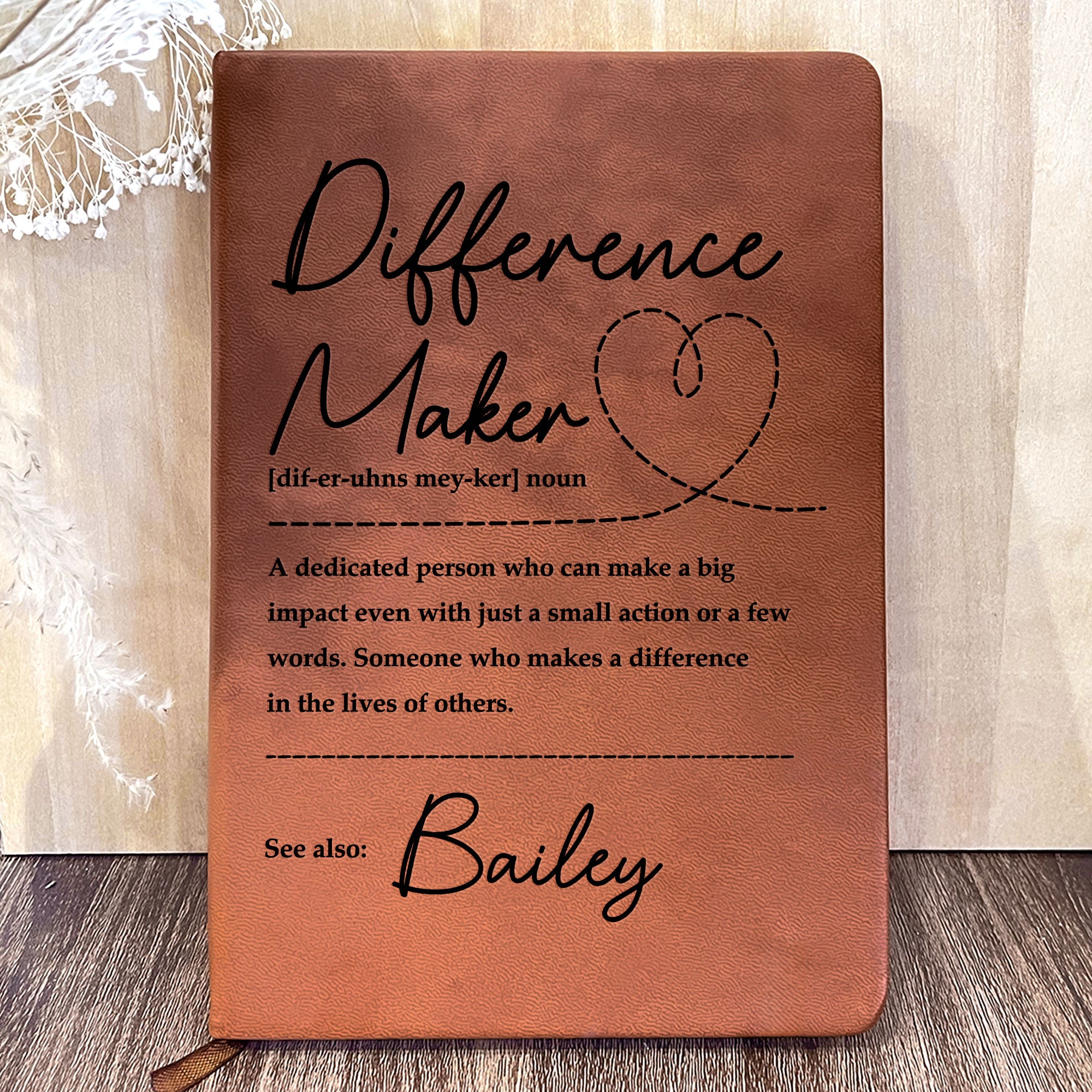 Difference Maker - Personalized Leather Journal