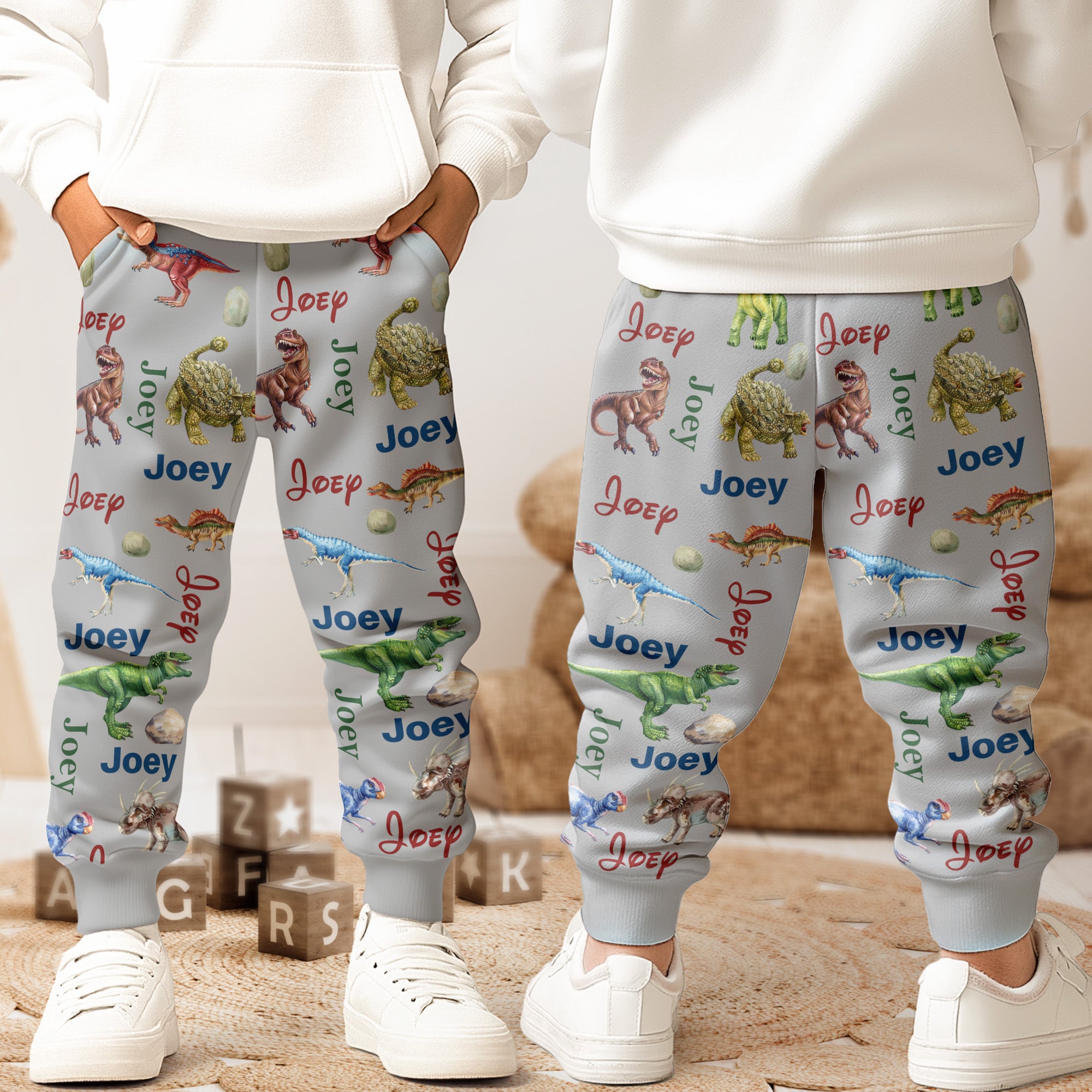 Dinosaur Custom Name - Personalized Sweatpants