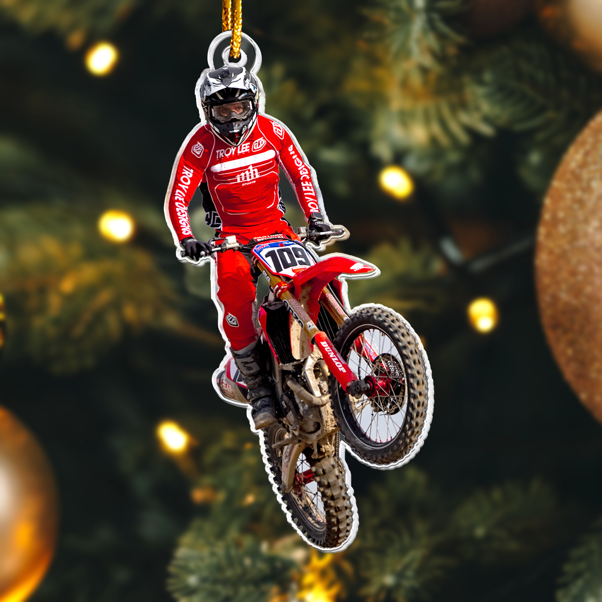 Dirt Bike Christmas Ornaments Motocross Lover - Personalized Acrylic Photo Ornament