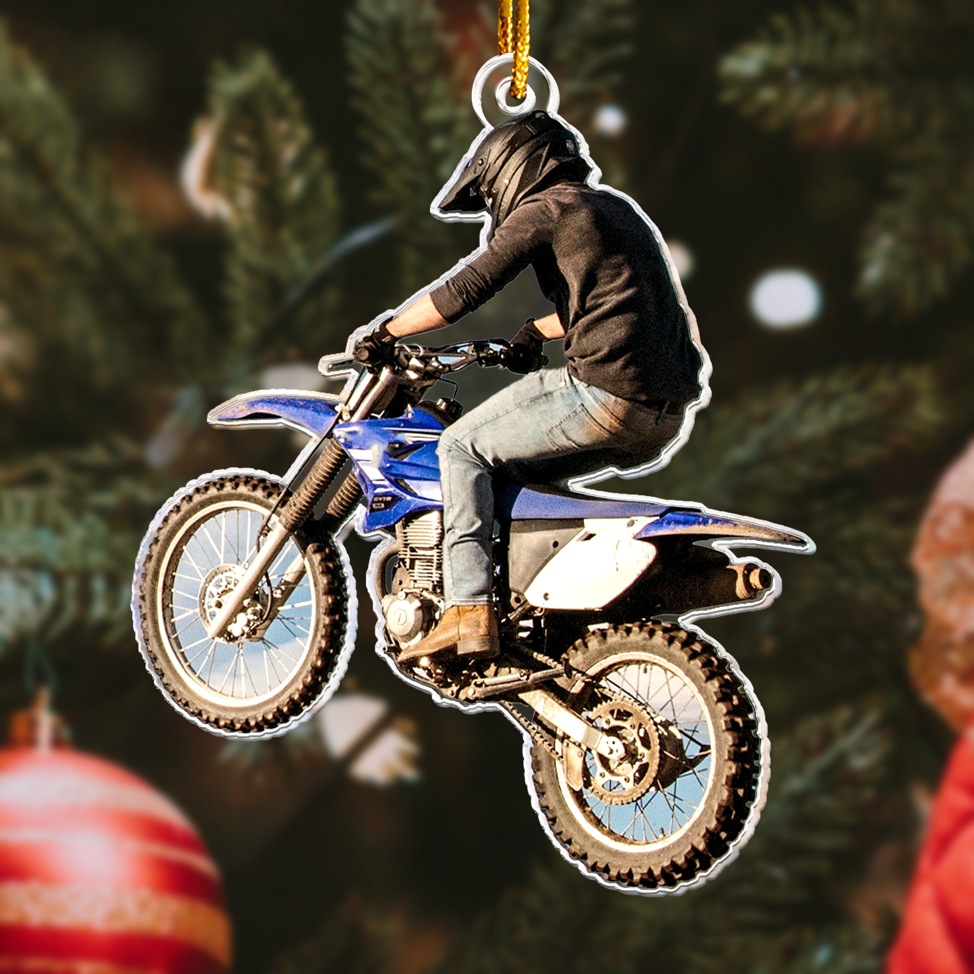 Dirt Bike Christmas Ornaments Motocross Lover - Personalized Acrylic Photo Ornament