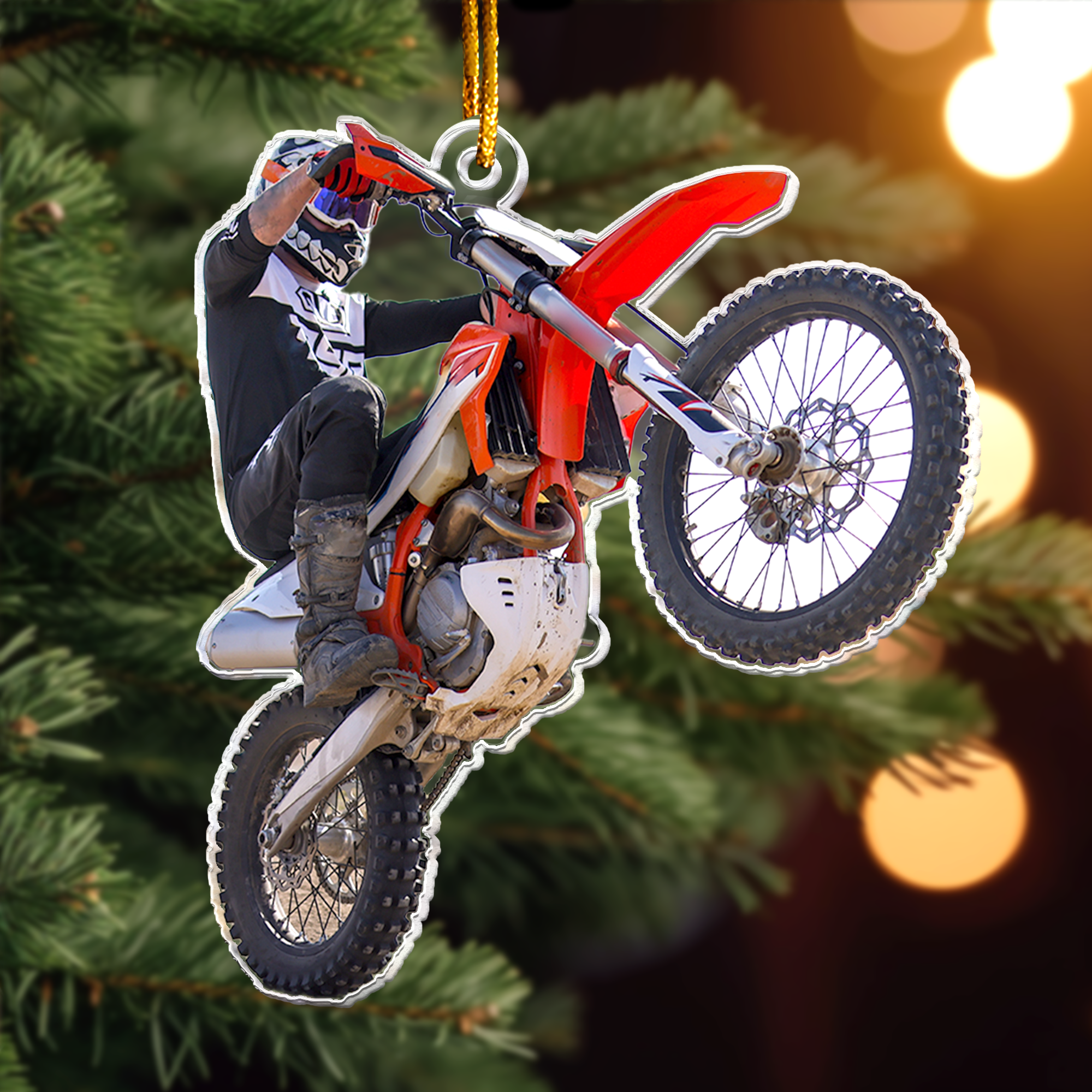 Dirt Bike Christmas Ornaments Motocross Lover - Personalized Acrylic Photo Ornament