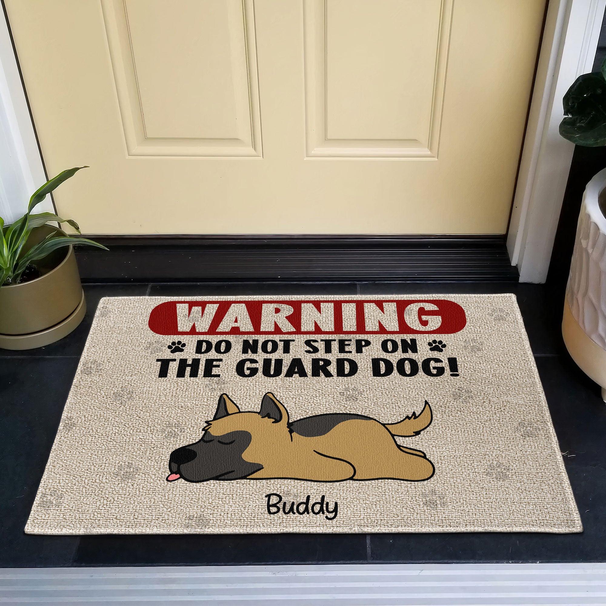 Do Not Step On Guard Dog - Personalized Doormat