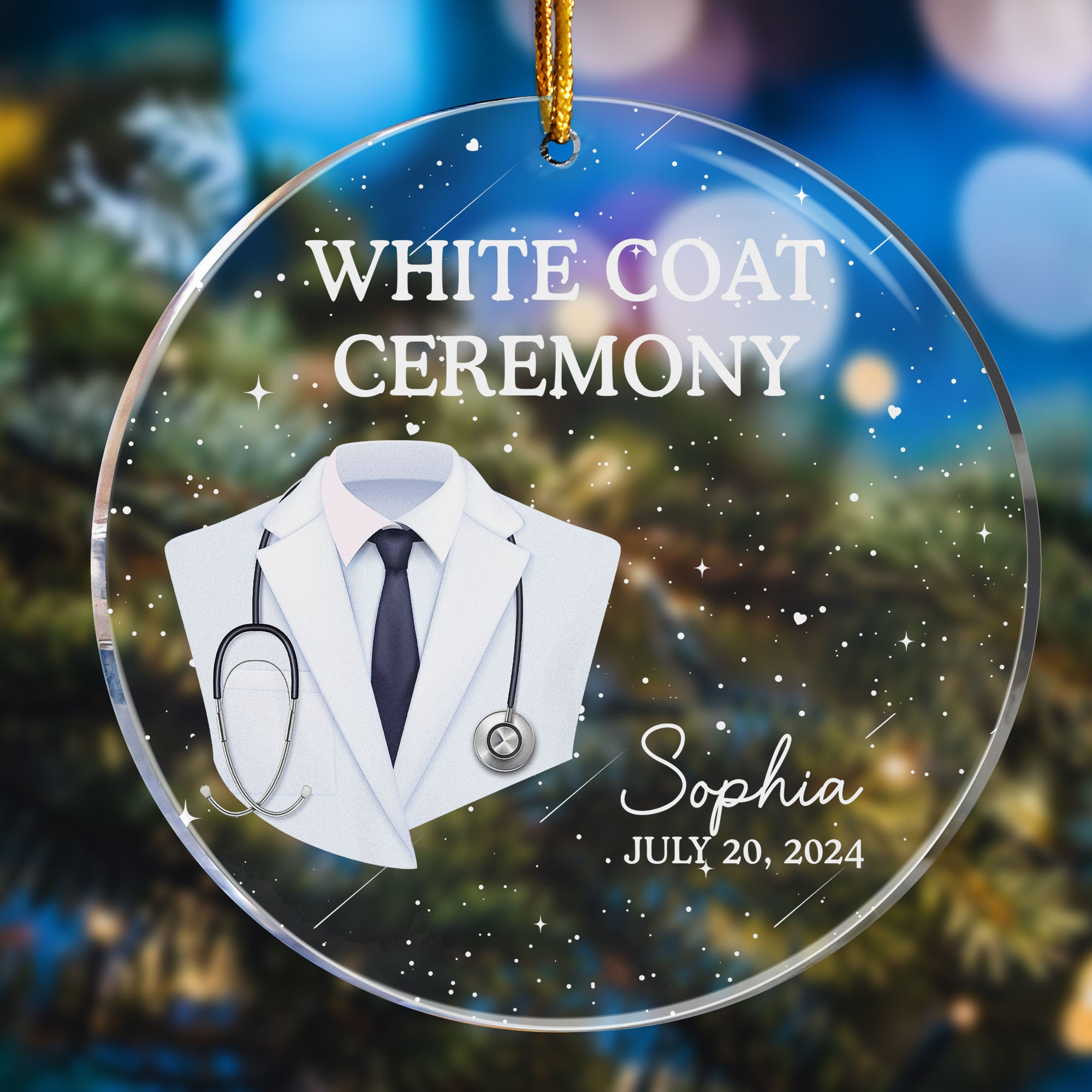 Doctor Christmas Ornament - White Coat Ceremony - Personalized Acrylic Ornament