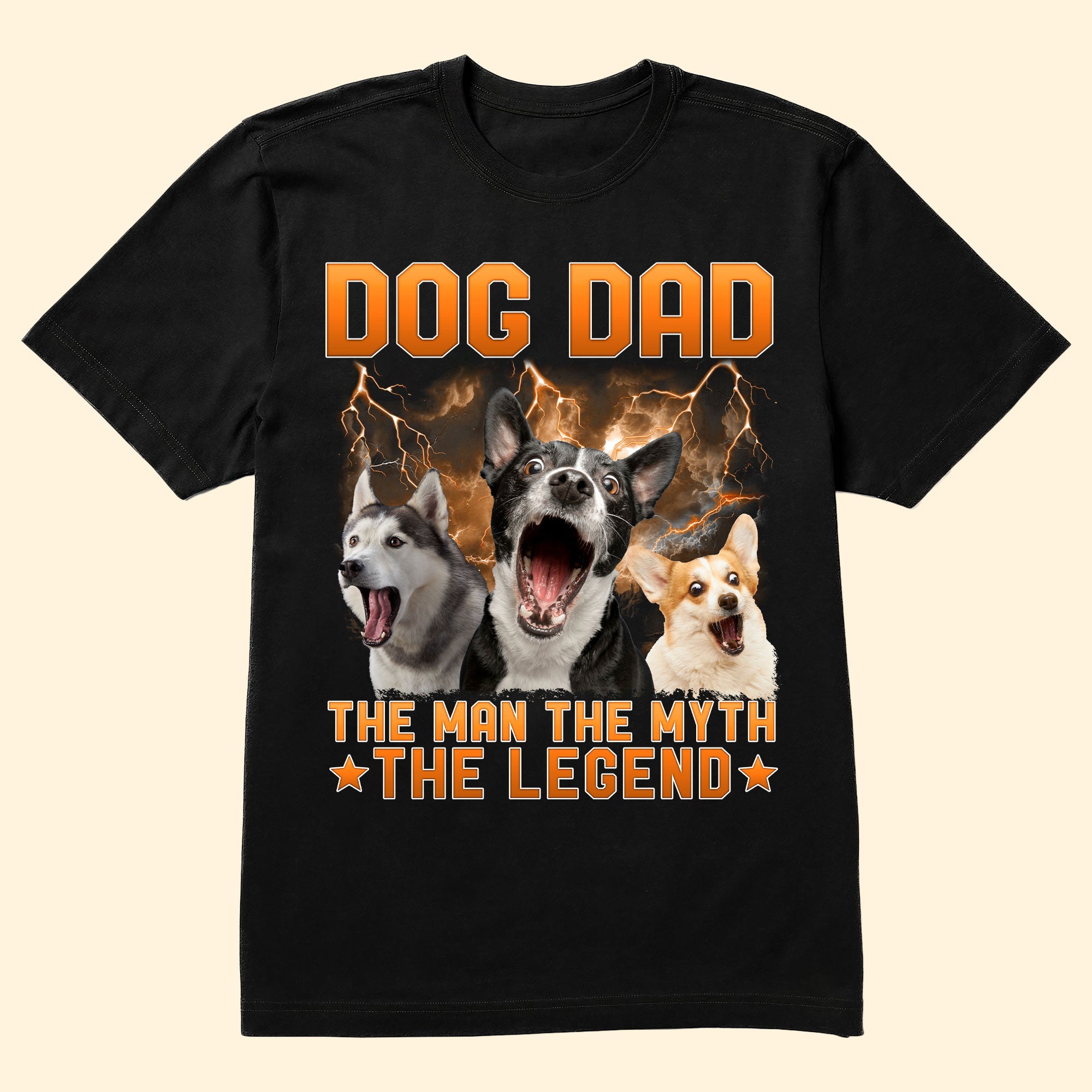 Dog Dad The Man The Myth The Legend - Personalized Photo Shirt