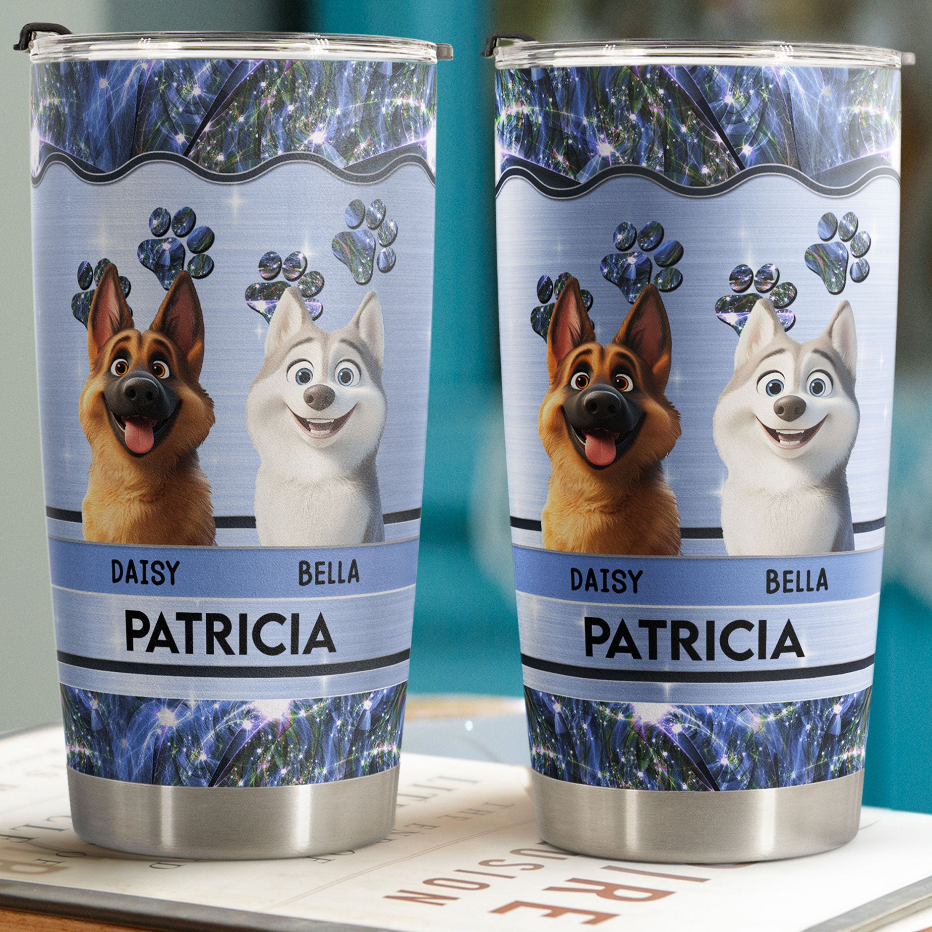 Dog Mom Dog Dad Cartoon Dog - Personalized Tumbler Cup