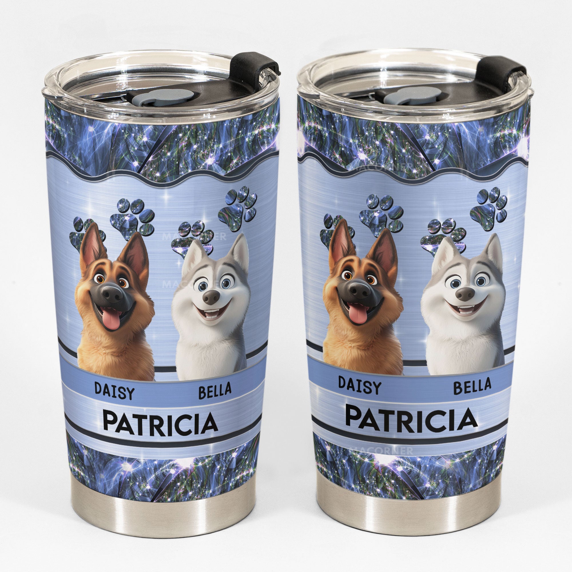 Dog Mom Dog Dad Cartoon Dog - Personalized Tumbler Cup