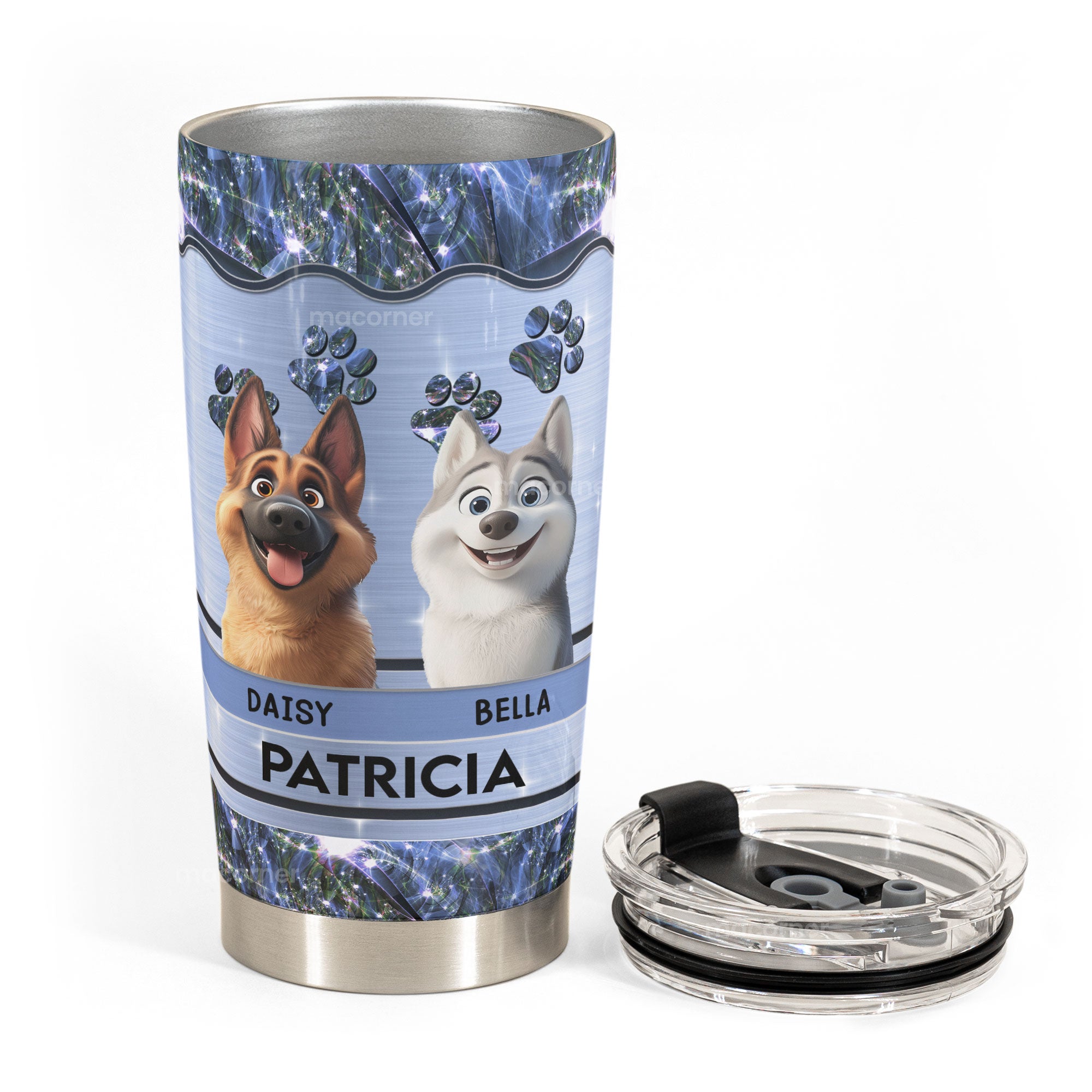 Dog Mom Dog Dad Cartoon Dog - Personalized Tumbler Cup