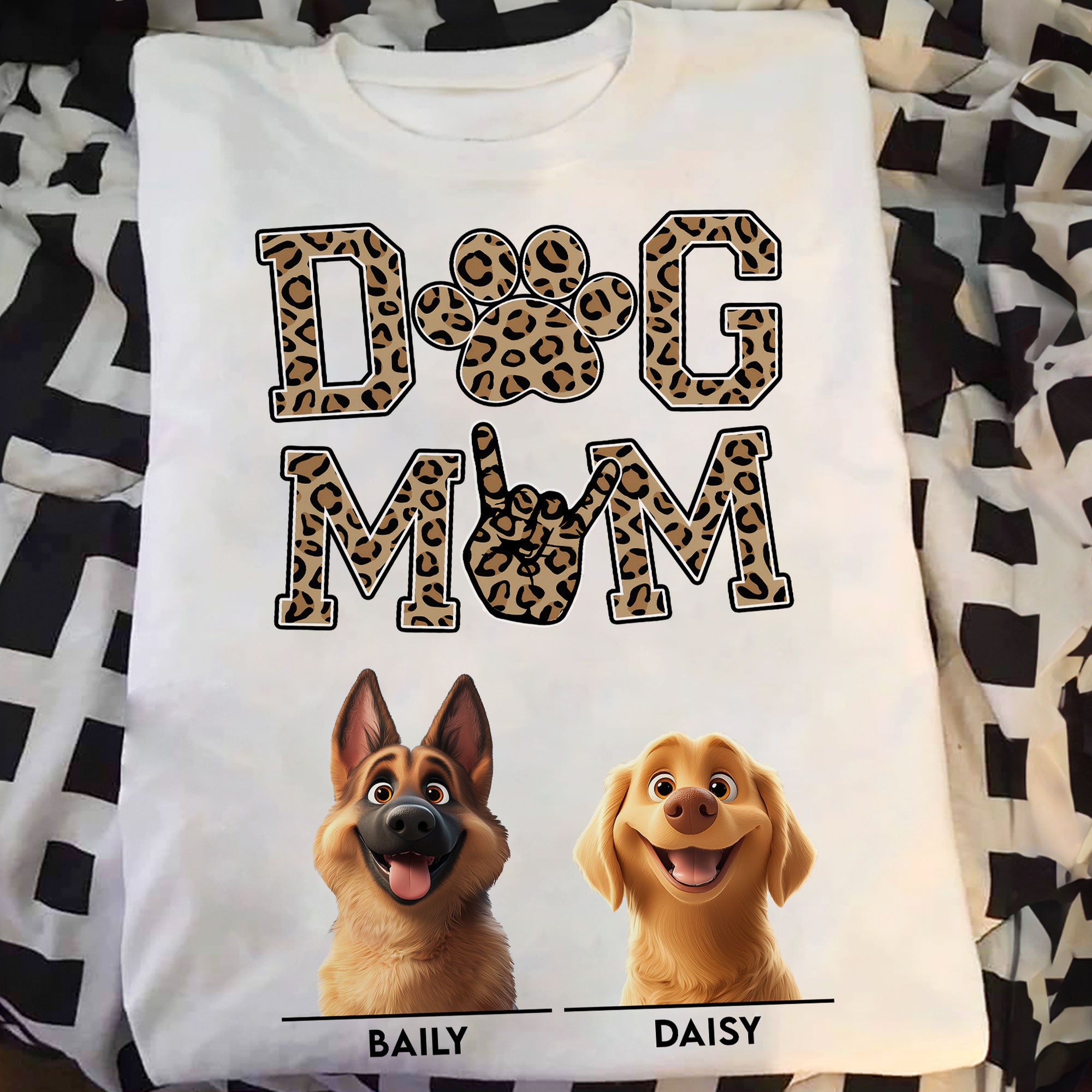 Dog Mom Leopard Version - Personalized Shirt