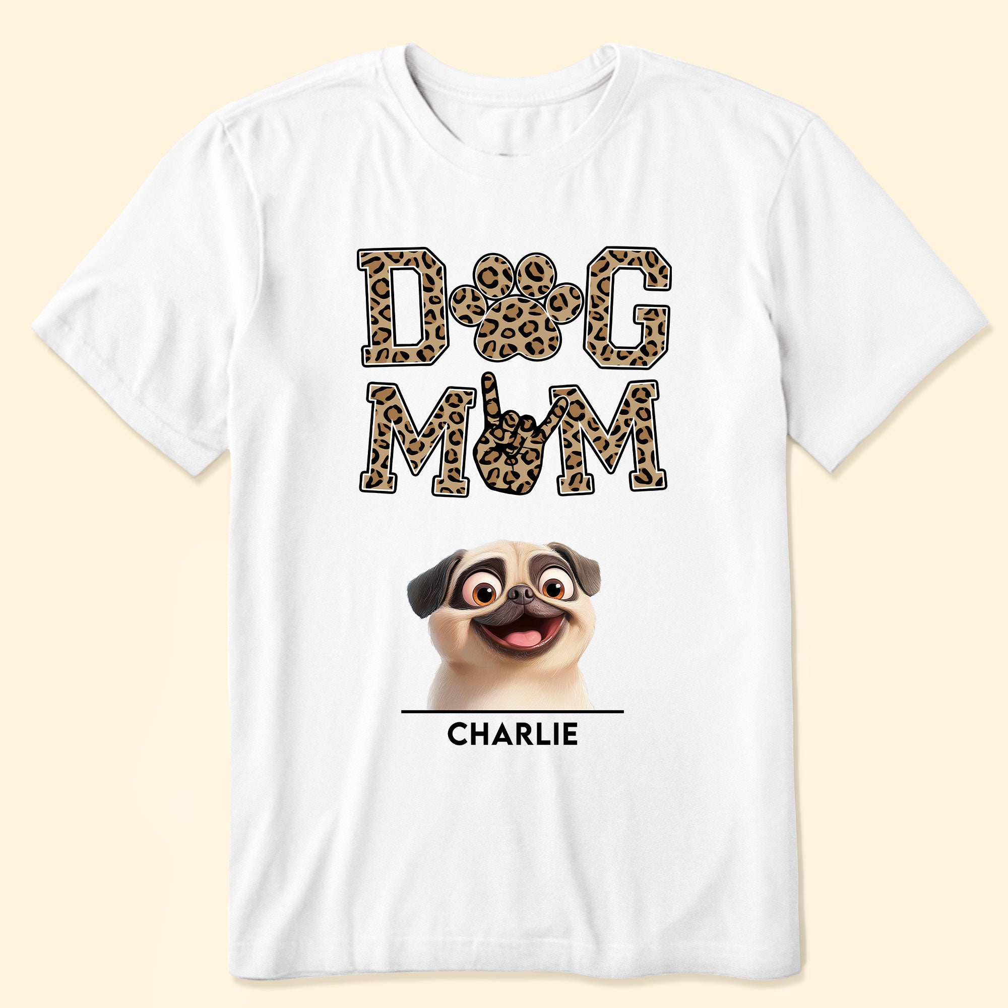 Dog Mom Leopard Version - Personalized Shirt