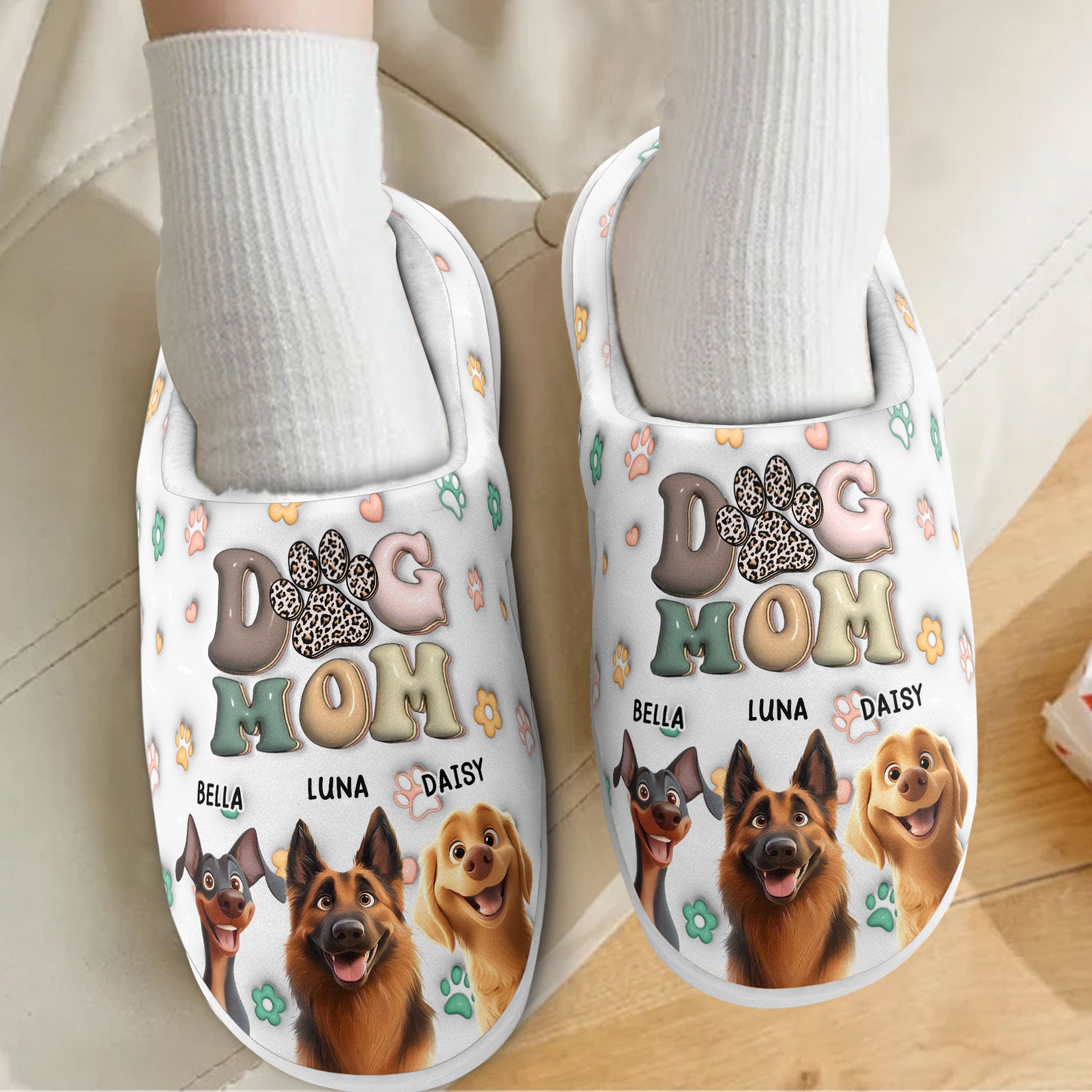 Dog Mom New Cartoon Dog - Personalized Slippers