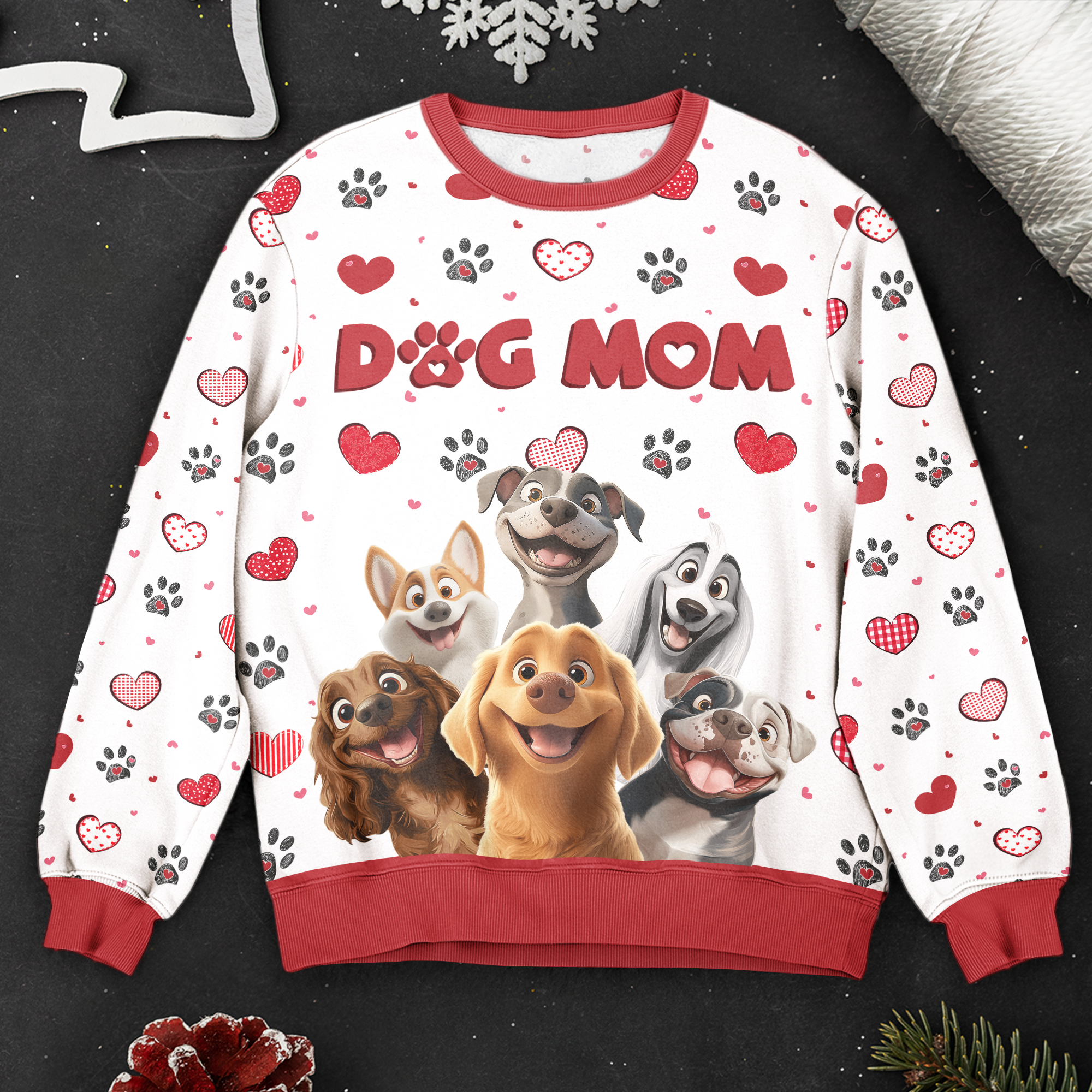 Dog Mom - Personalized 3D Printed Sweatshirt