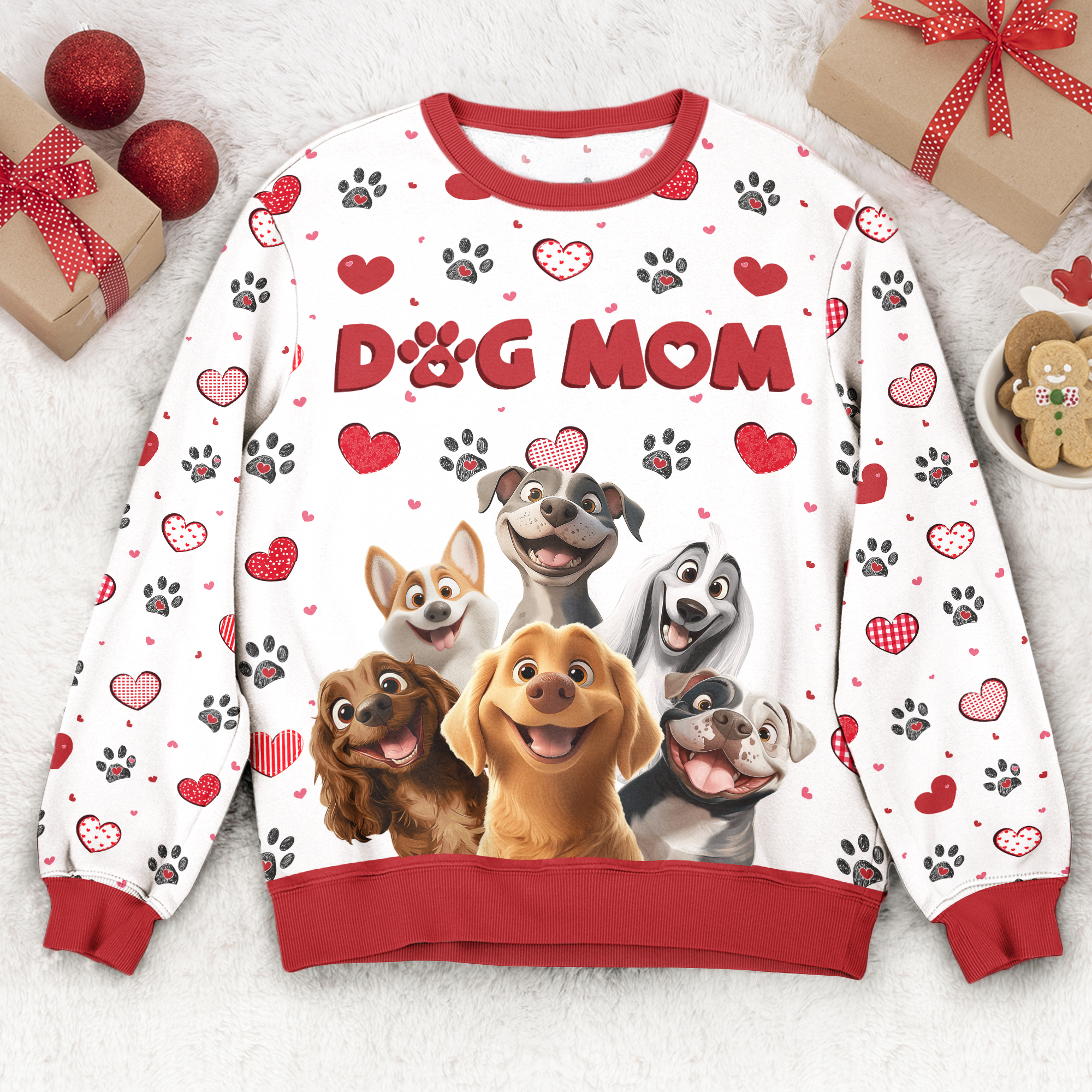 Dog Mom - Personalized 3D Printed Sweatshirt