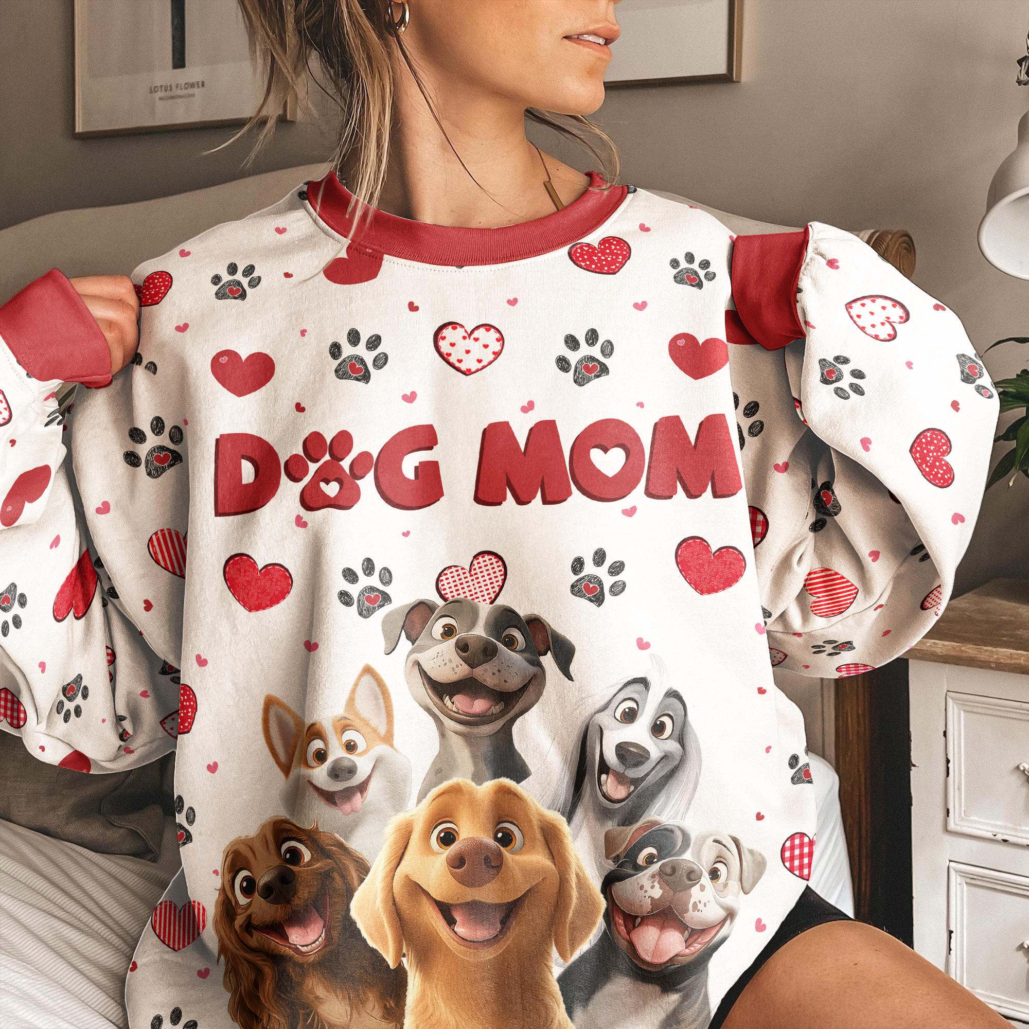 Dog Mom - Personalized 3D Printed Sweatshirt