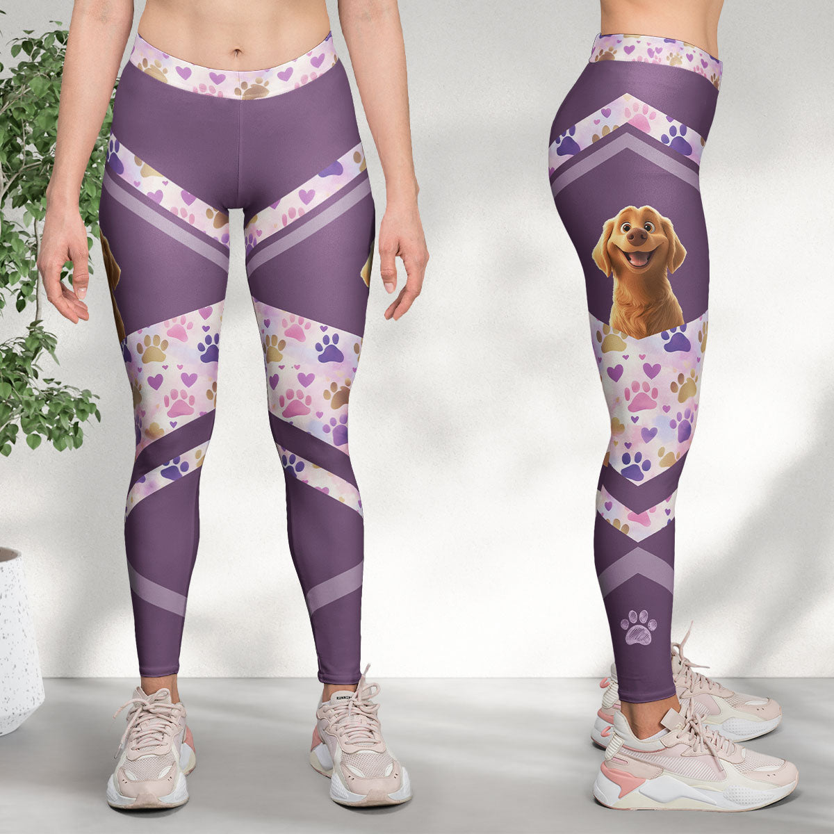 Dog Peeking - Personalized Leggings