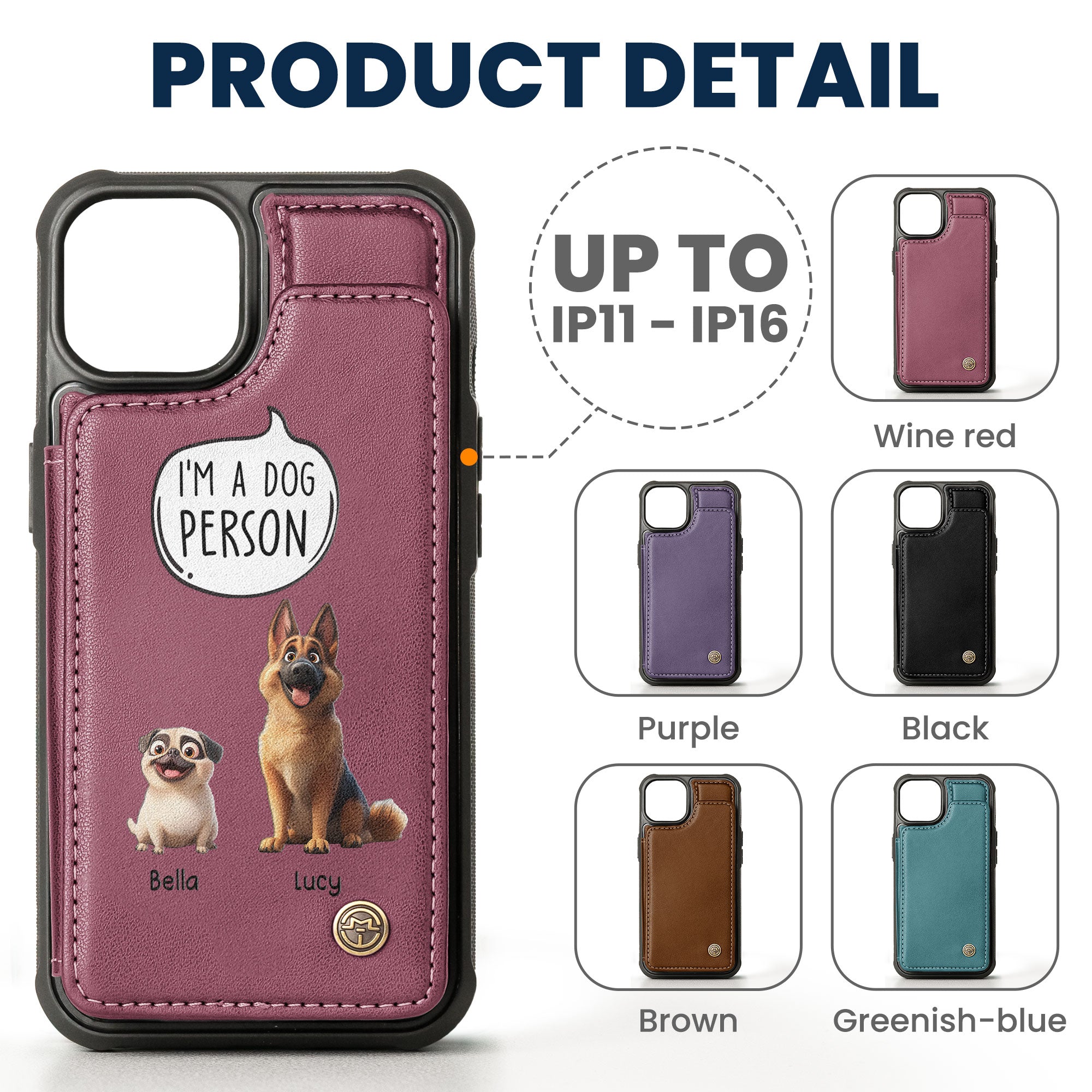 Dog Person - Personalized Leather Flip Wallet Phone Case