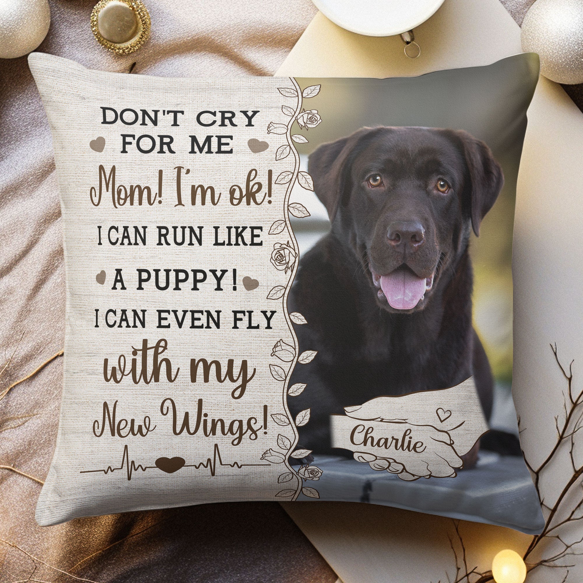 Don't Cry For Me, Mom - Personalized Photo Pillow (Insert Included)