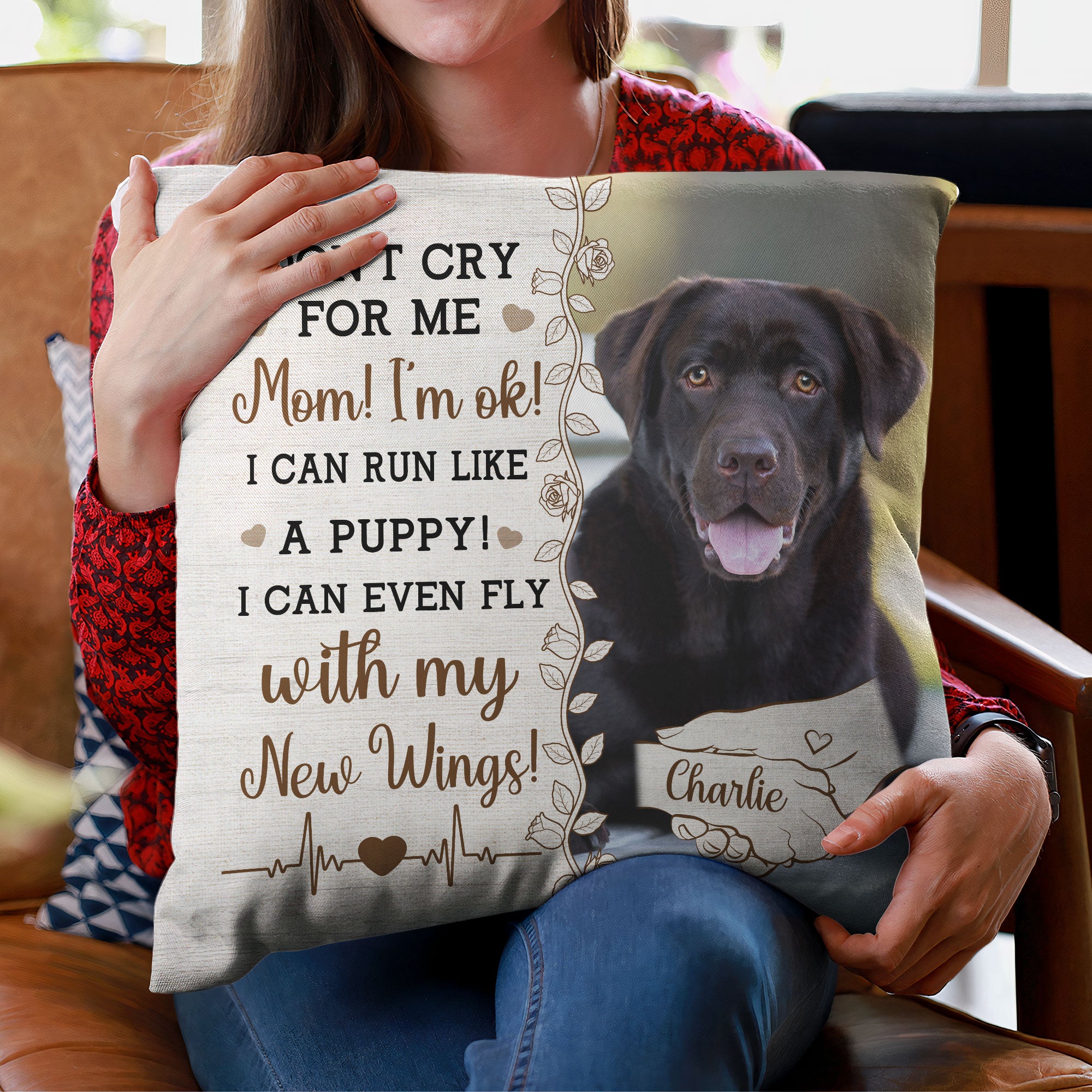 Don't Cry For Me, Mom - Personalized Photo Pillow (Insert Included)