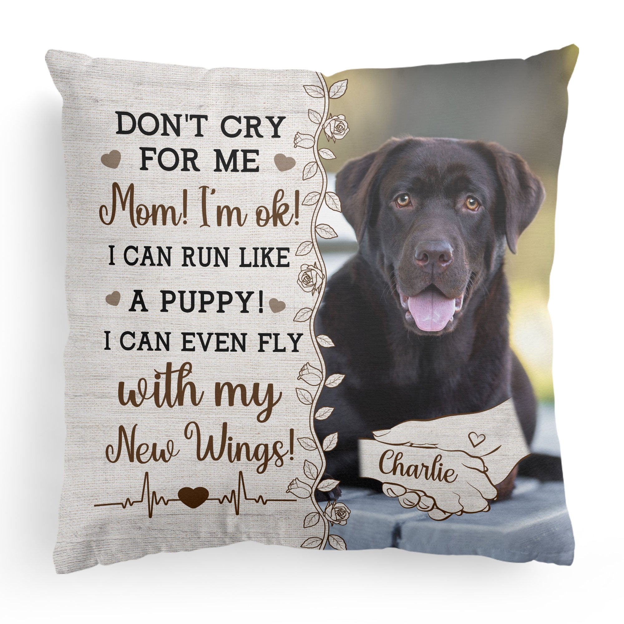 Don't Cry For Me, Mom - Personalized Photo Pillow (Insert Included)