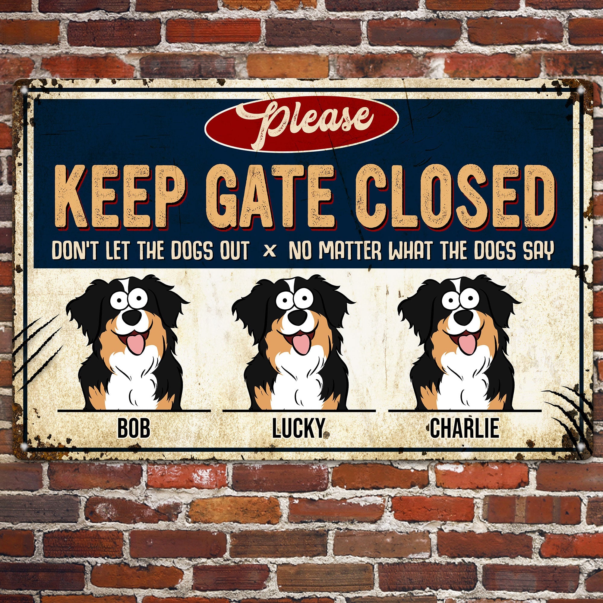 Don't Let The Dogs Out - Personalized Metal Sign