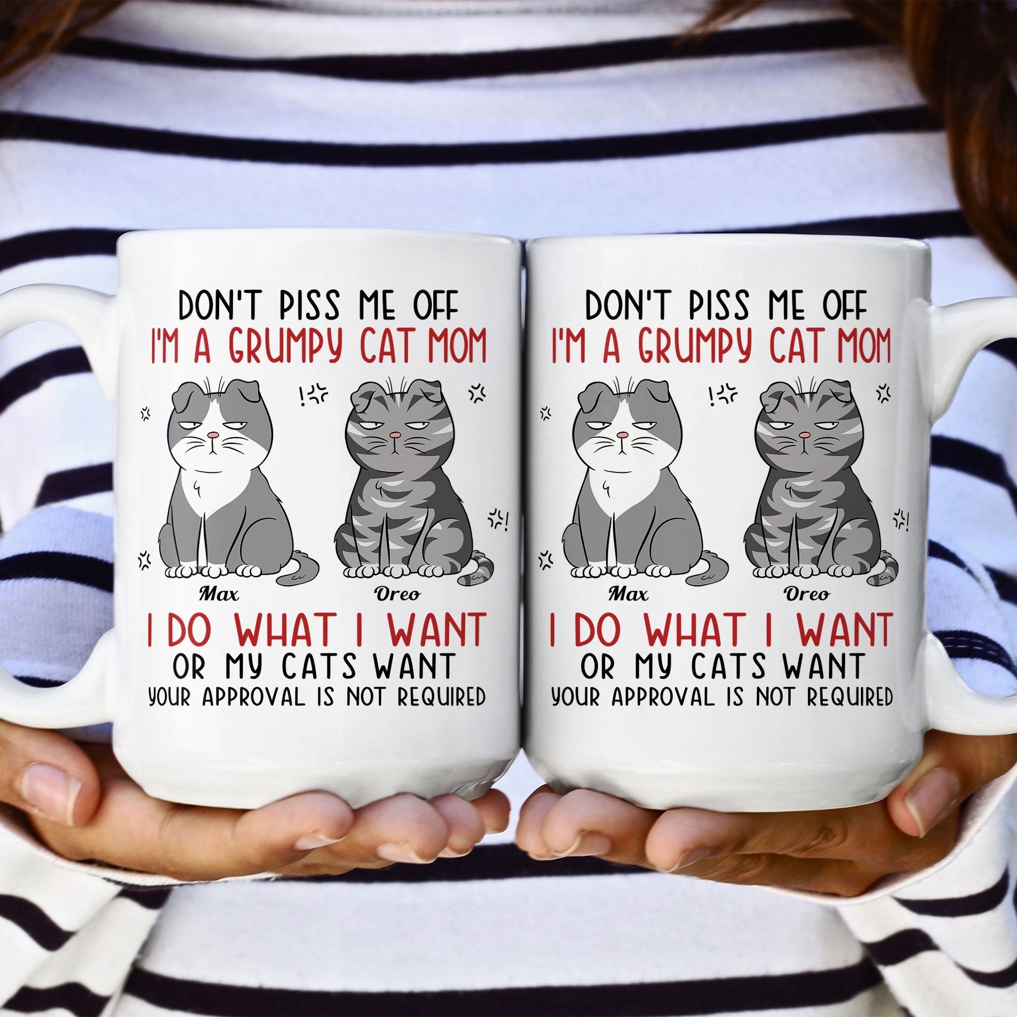 Don't Piss Me Off I'm A Grumpy Cat Mom/ Cat Dad - Personalized Mug