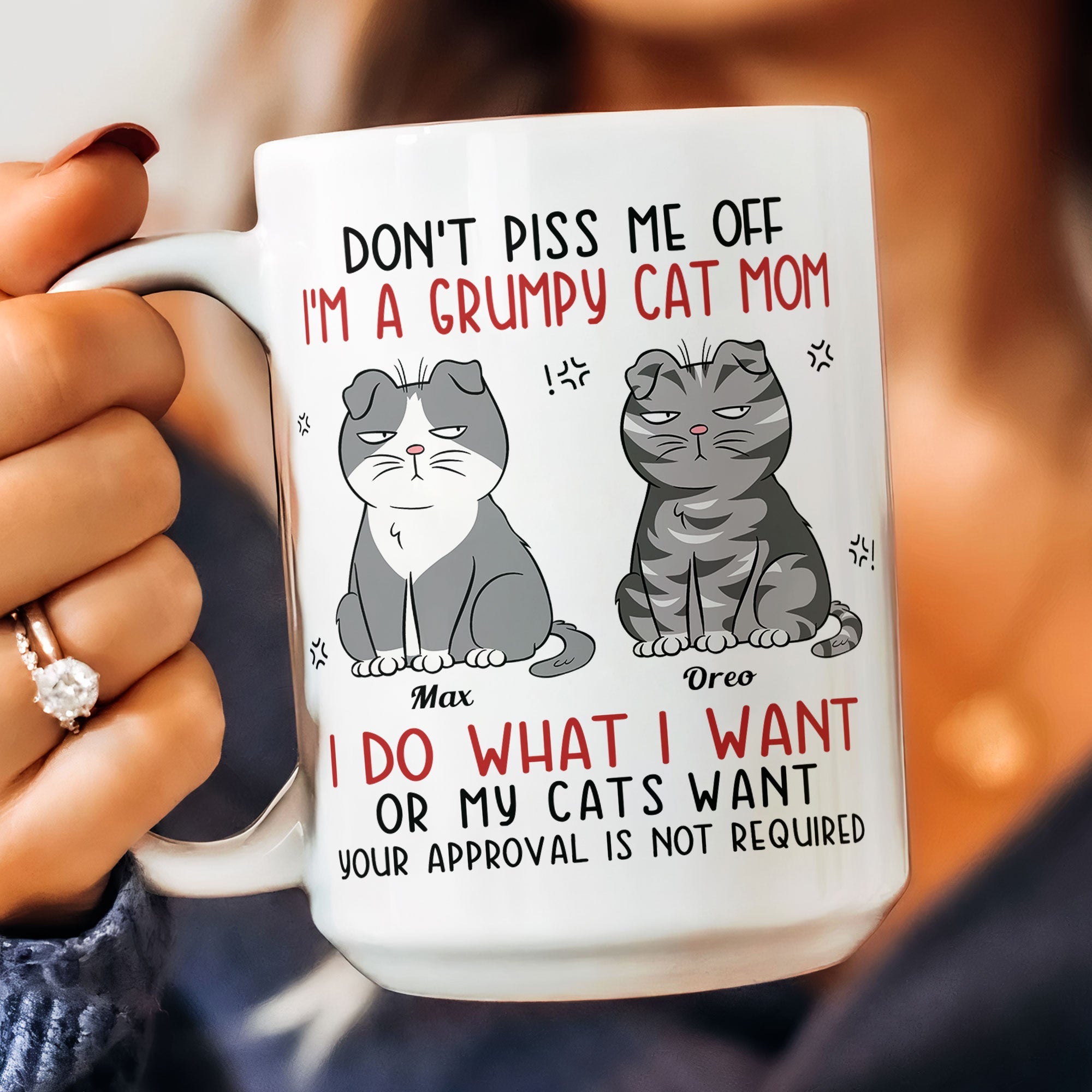 Don't Piss Me Off I'm A Grumpy Cat Mom/ Cat Dad - Personalized Mug