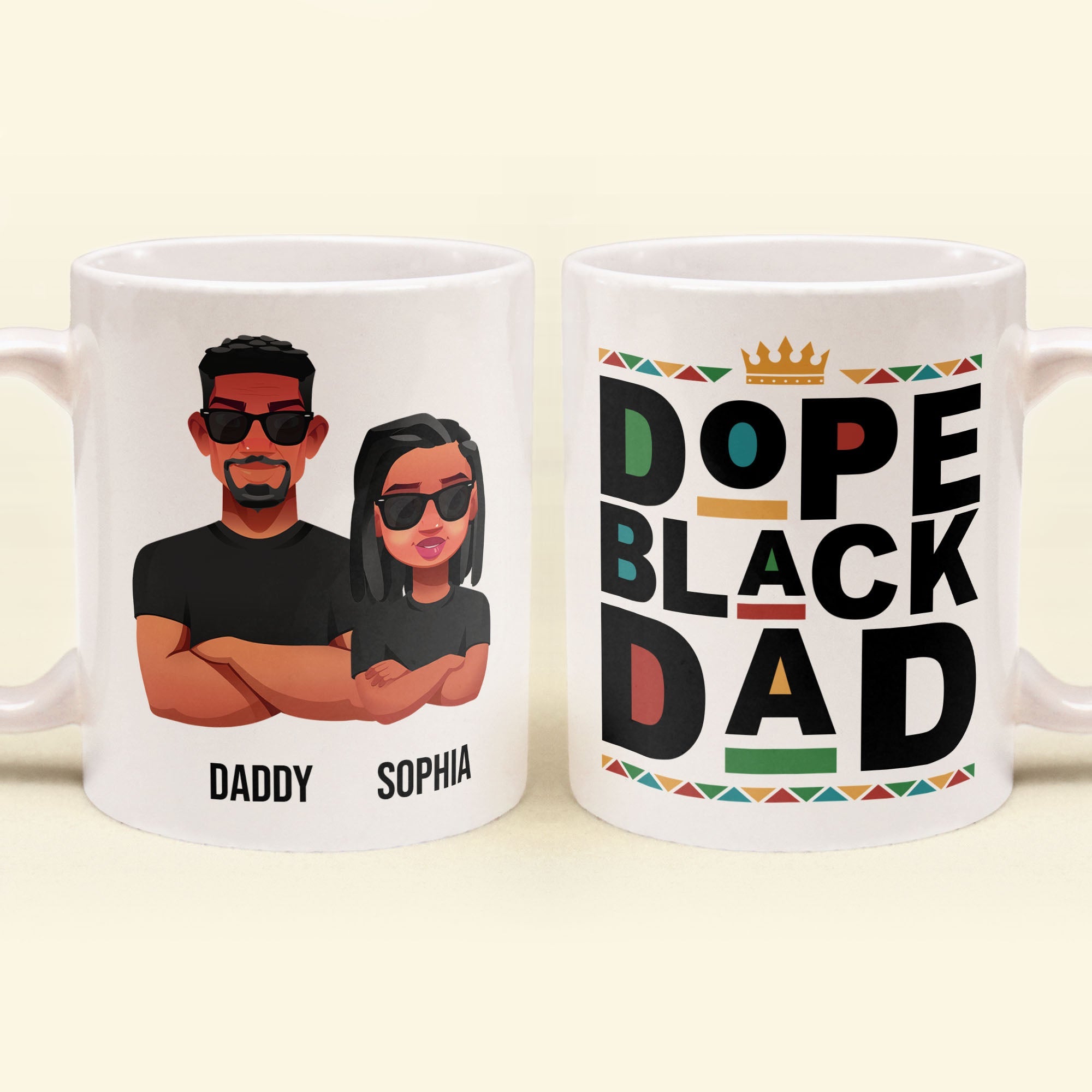 Dope Black Dad - Personalized Mug