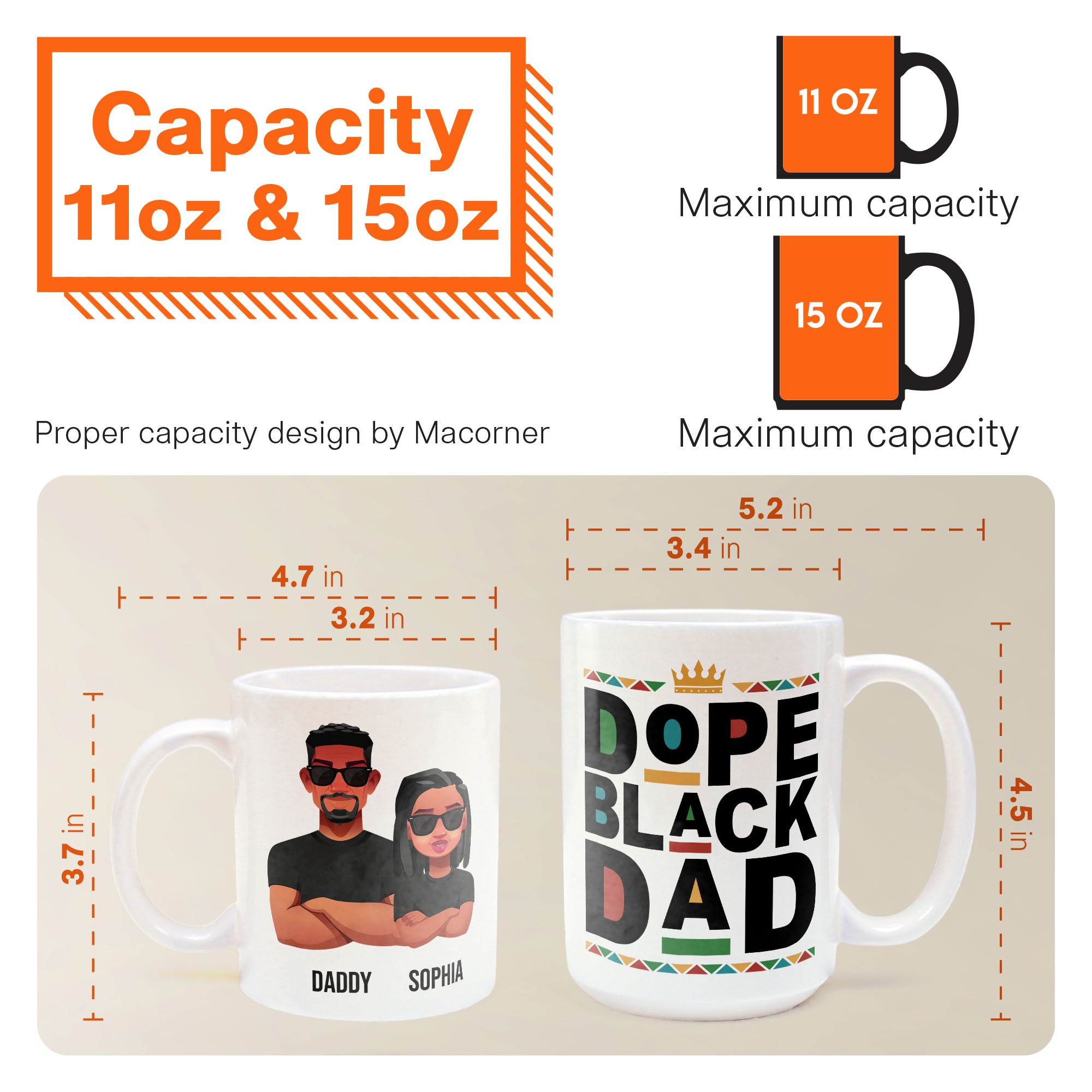 Dope Black Dad - Personalized Mug