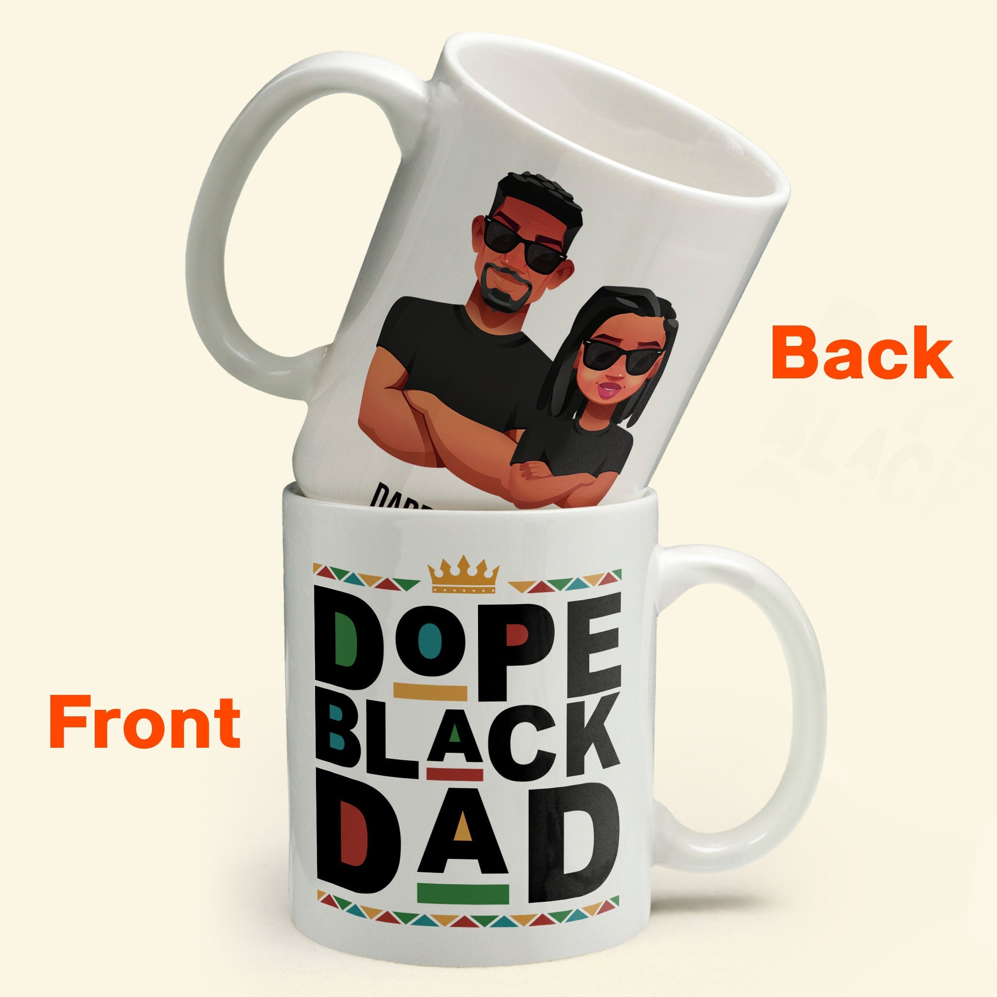 Dope Black Dad - Personalized Mug