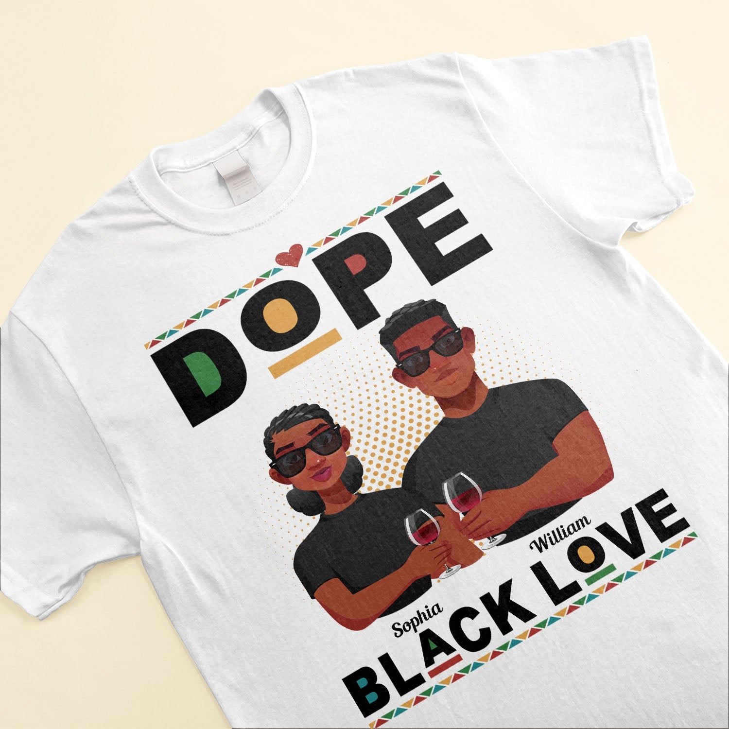 Dope Black Love - Personalized Matching Couple Shirts