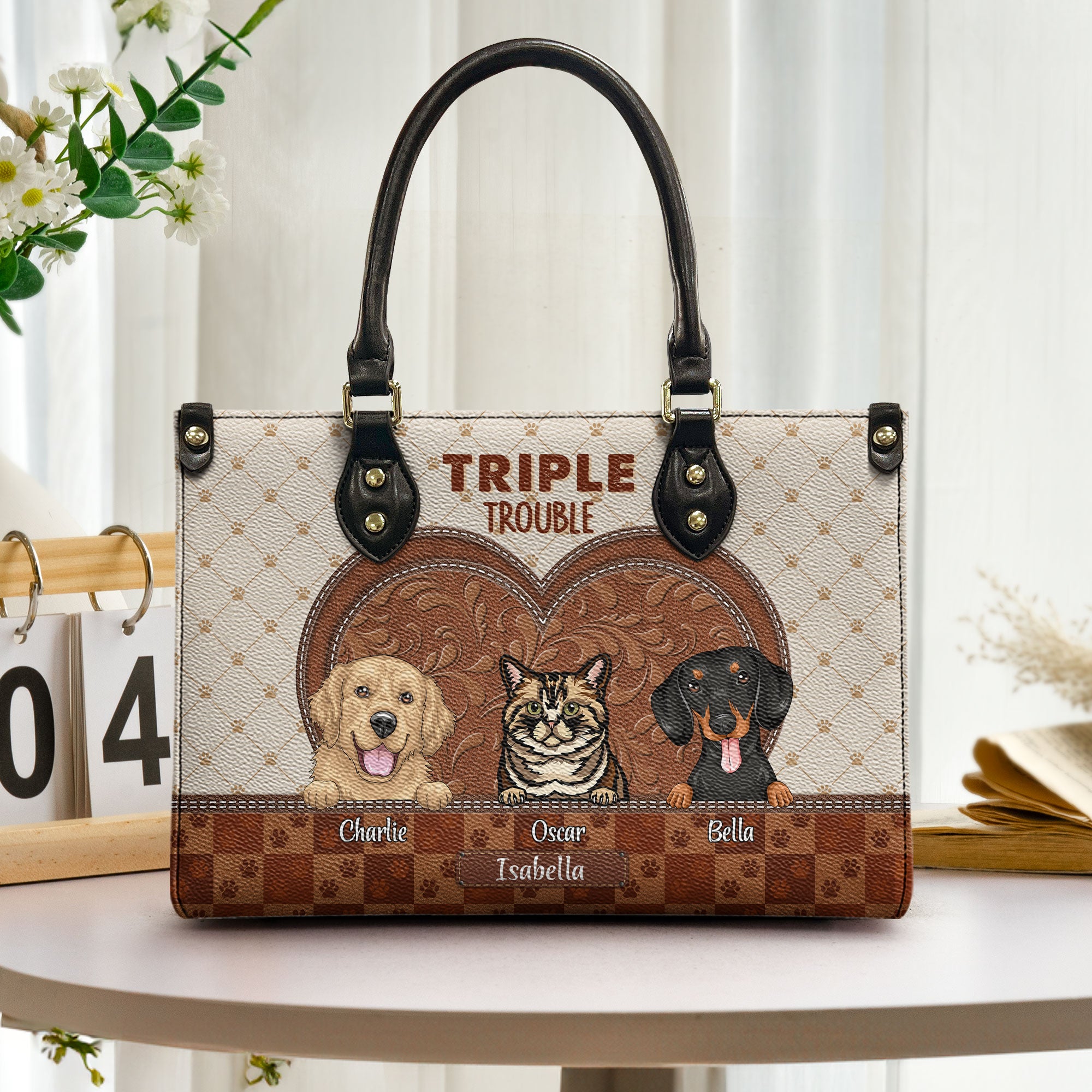 Double Trouble - Personalized Leather Bag