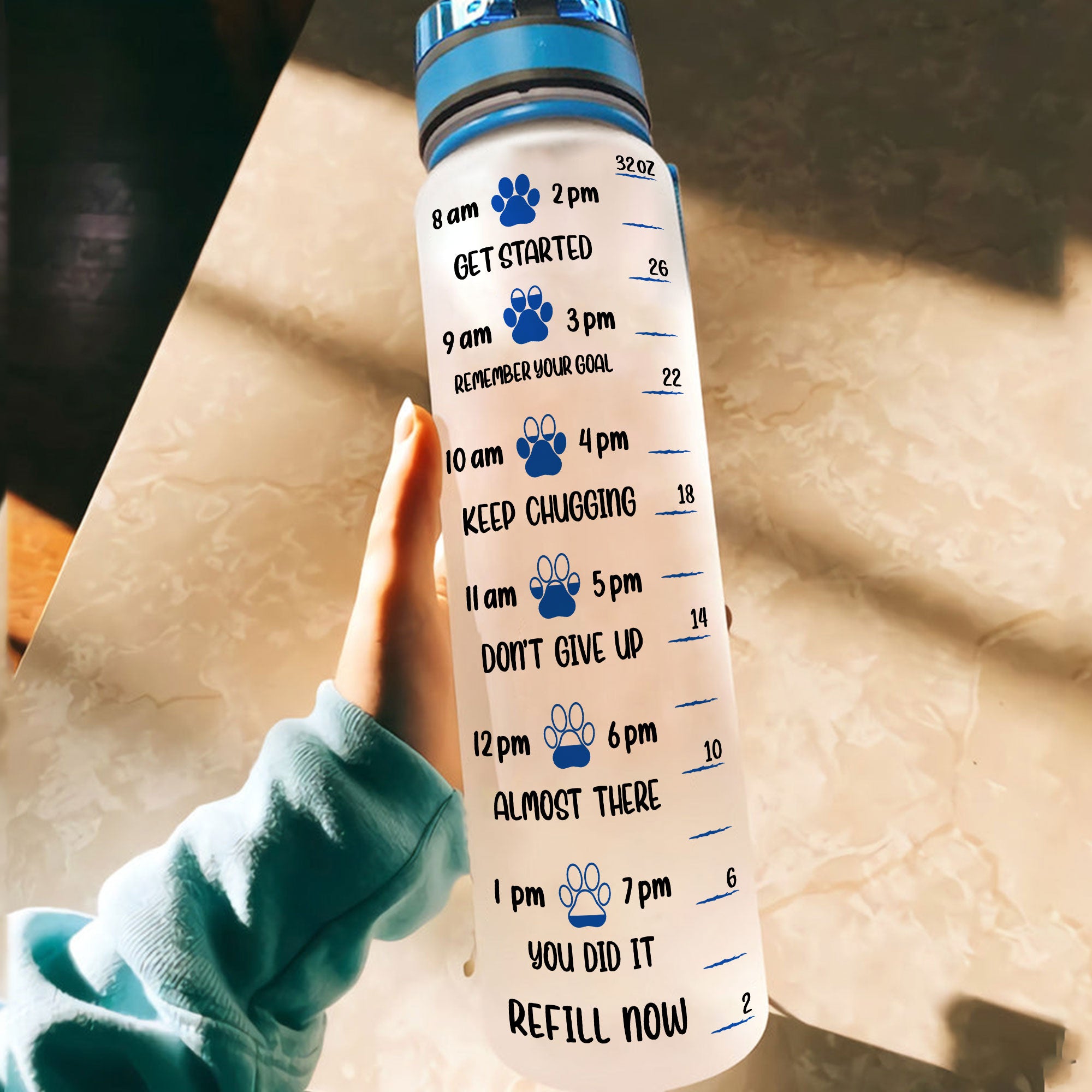 Drink Your Doggone Water - Personalized Water Bottle With Time Marker