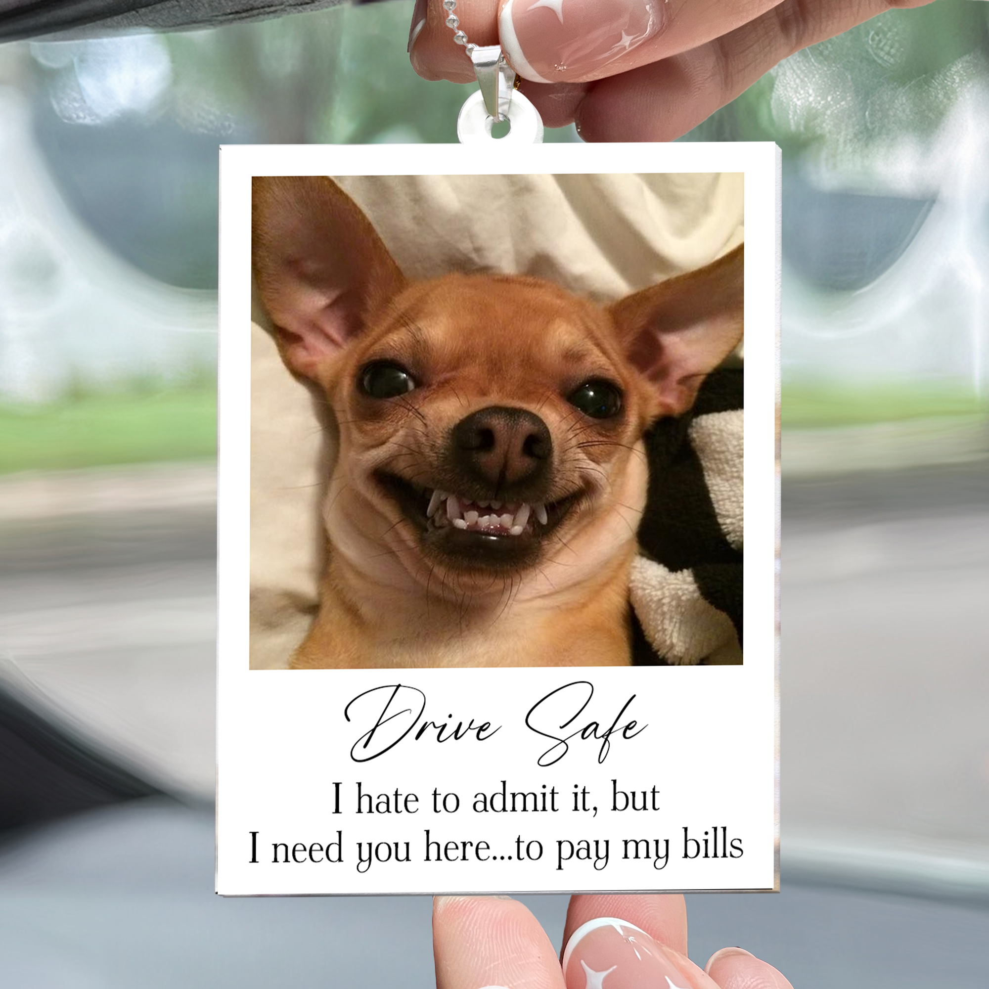 Drive Safe I Hate To Admit It, But I Need You Here - Upload Pet's Photo - Personalized Photo Rear View Mirror Accessory