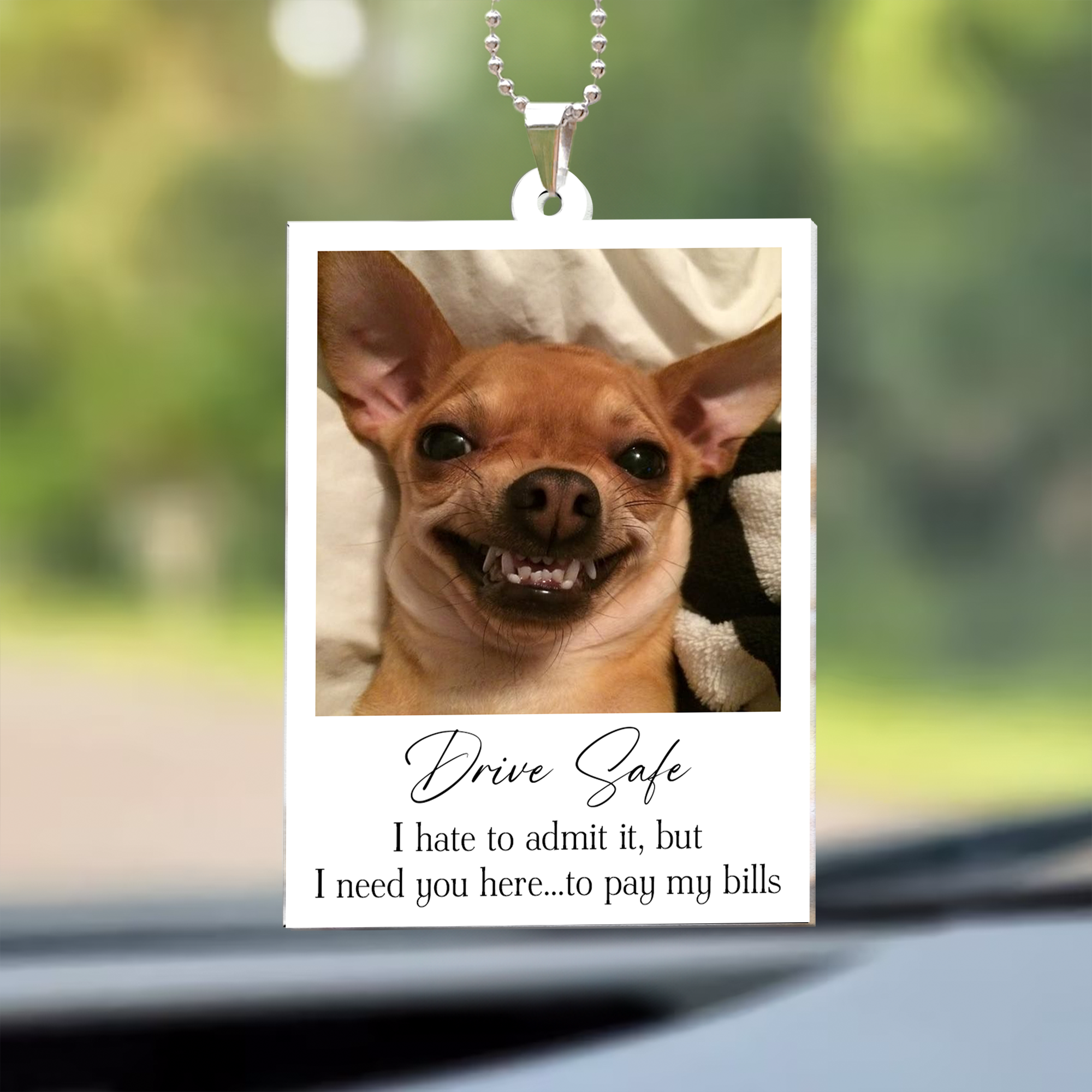 Drive Safe I Hate To Admit It, But I Need You Here - Upload Pet's Photo - Personalized Photo Rear View Mirror Accessory