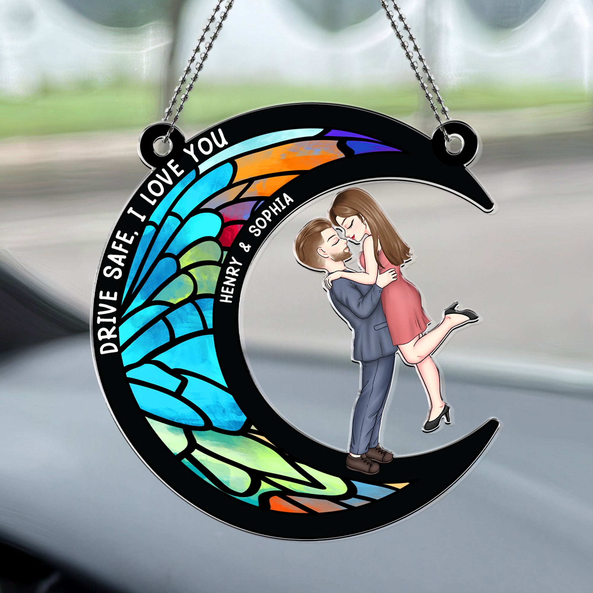 Drive Safe I Love You - Personalized Rear View Mirror Accessory