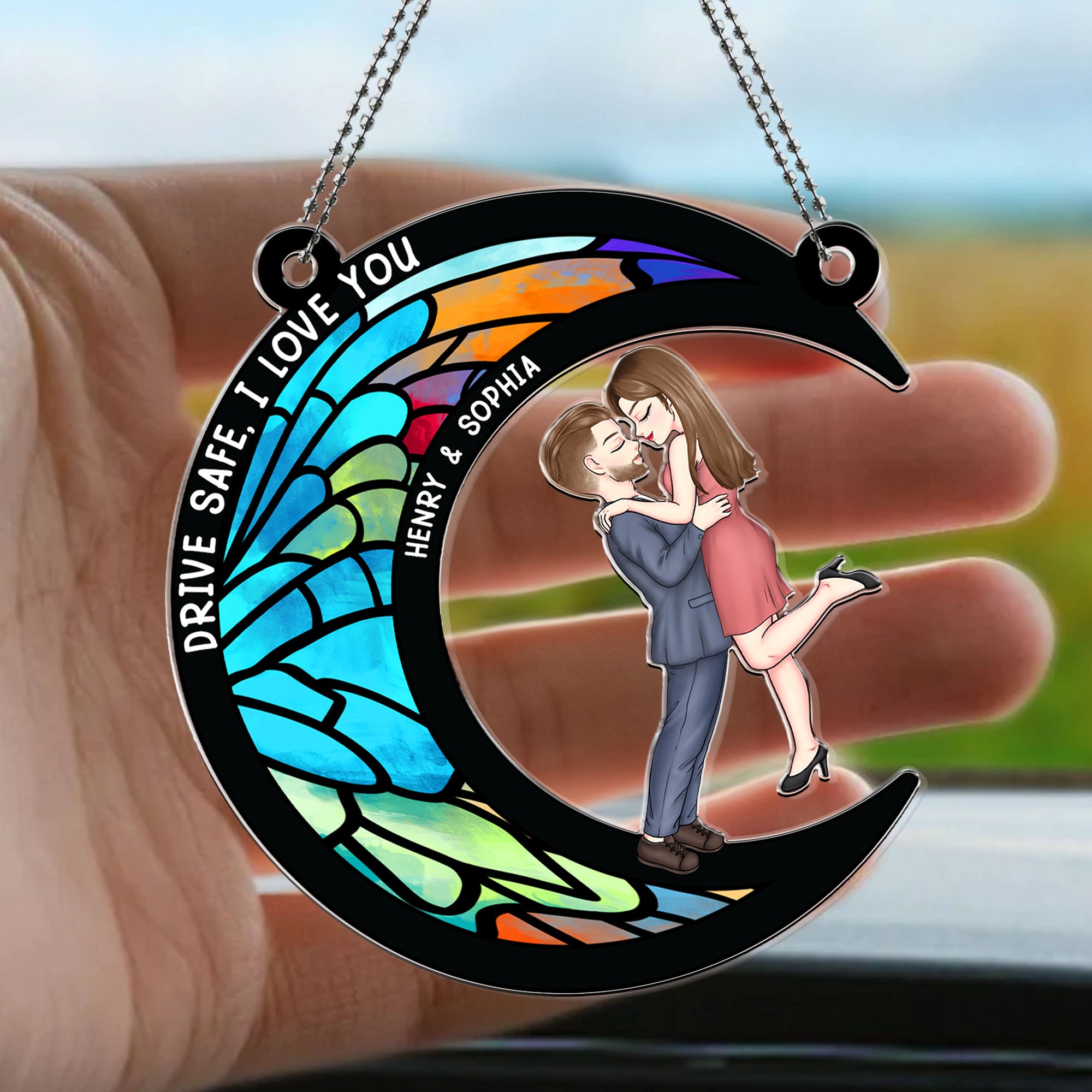 Drive Safe I Love You - Personalized Rear View Mirror Accessory