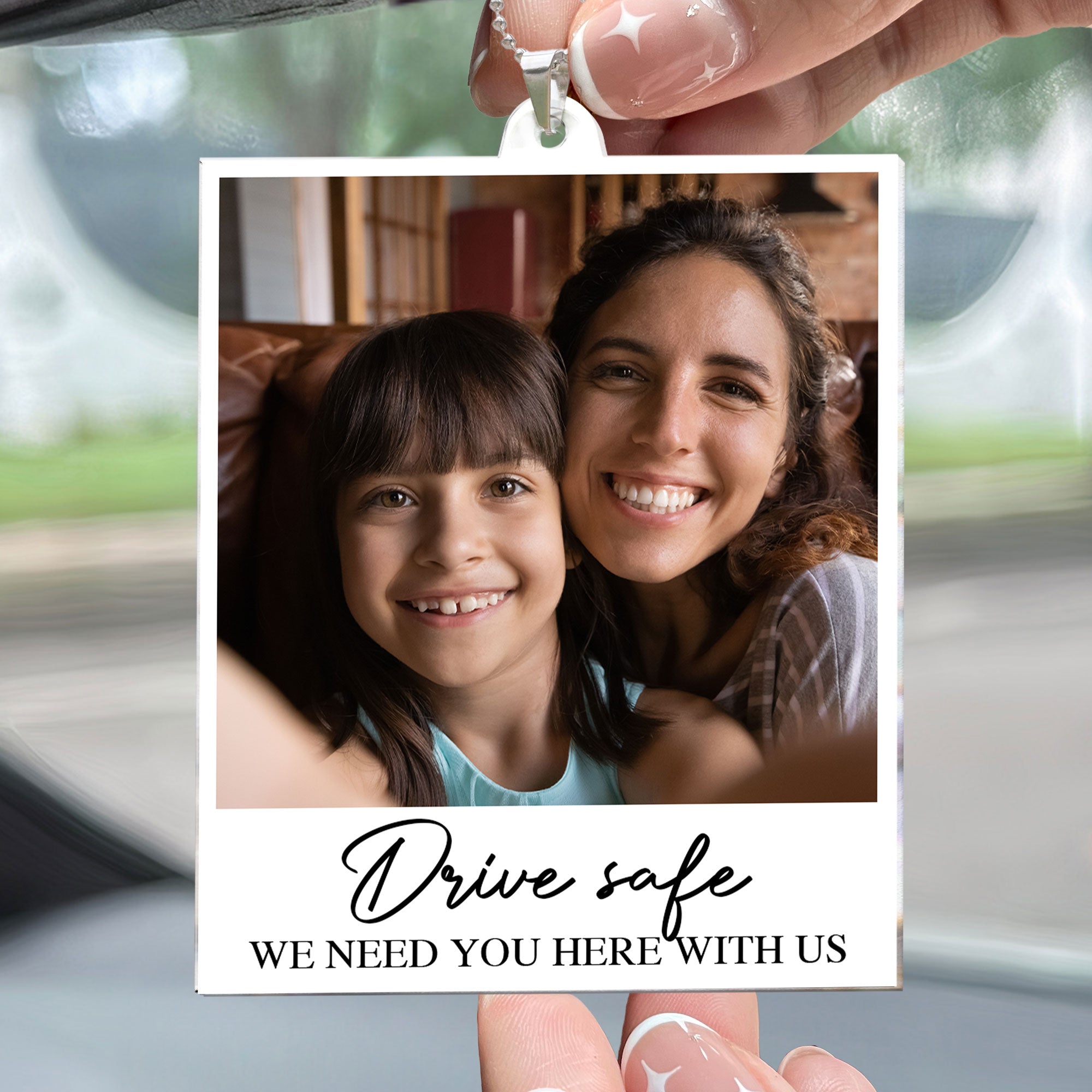 Drive Safe We Need You - Personalized Photo Rear View Mirror Accessory