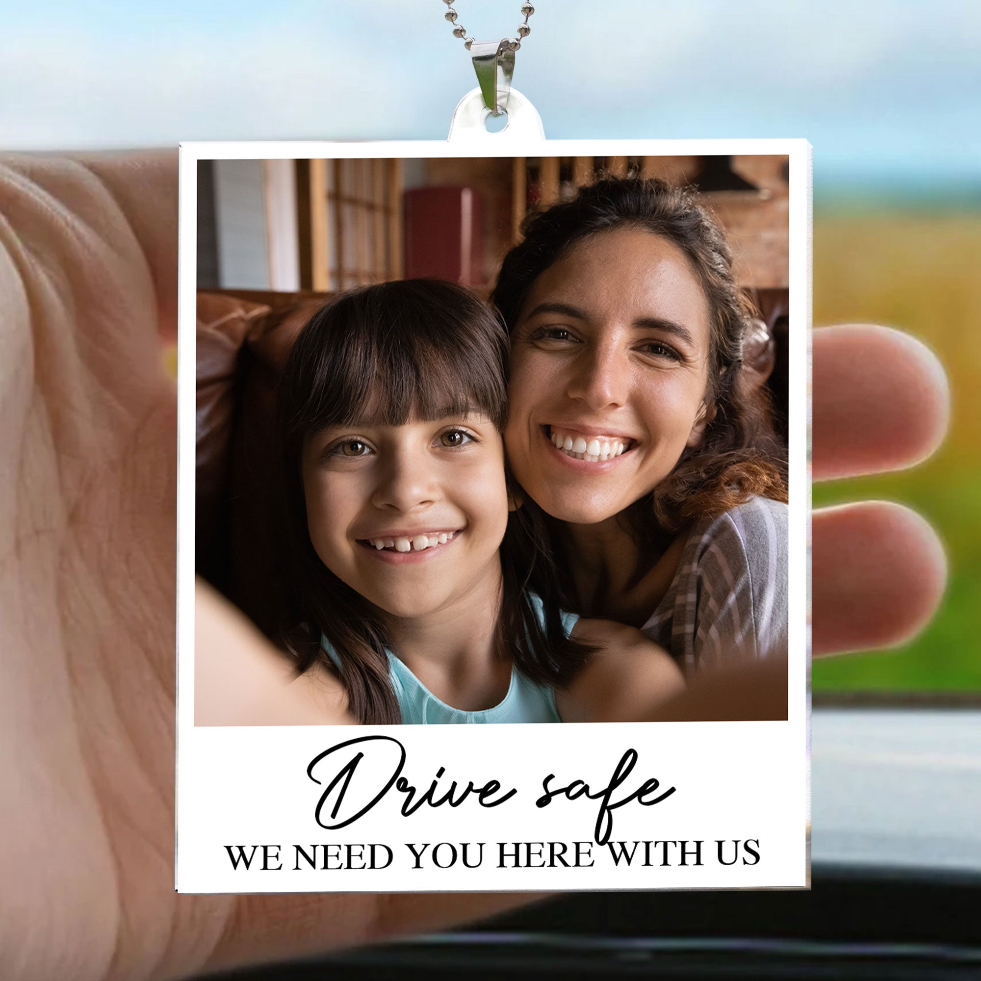 Drive Safe We Need You - Personalized Photo Rear View Mirror Accessory