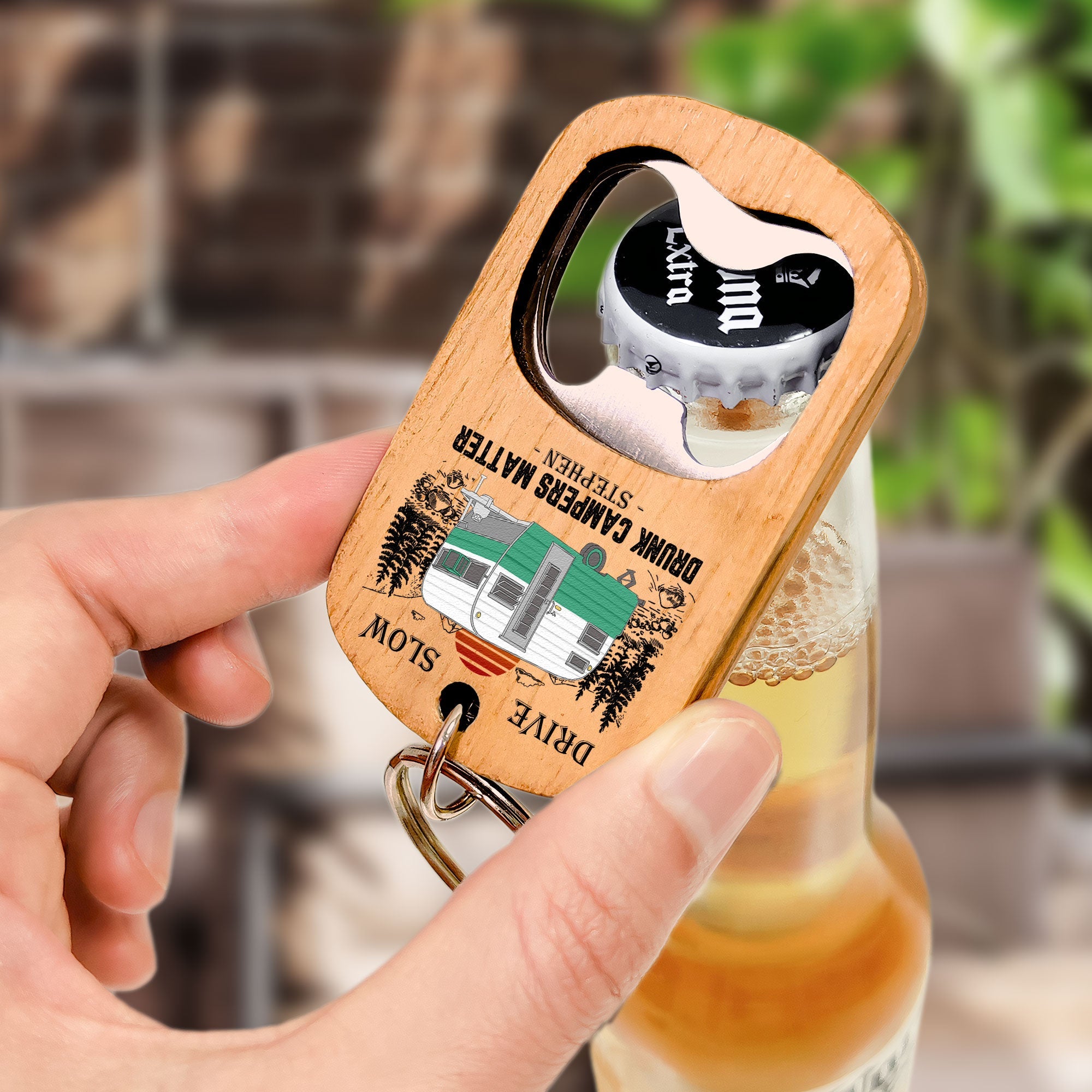 Drive Slow - Personalized Bottle Opener Keychain