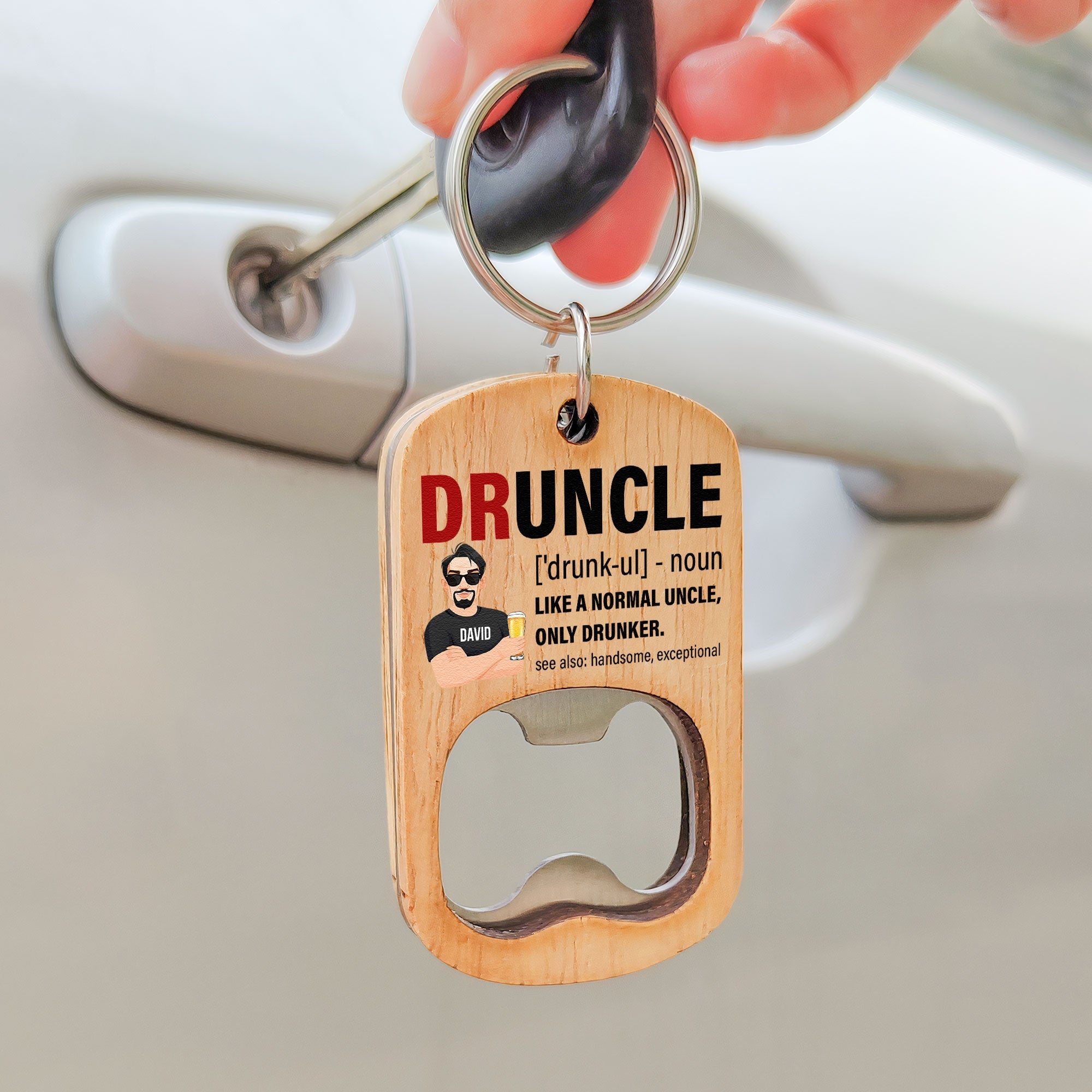 Druncle - Personalized Bottle Opener Keychain