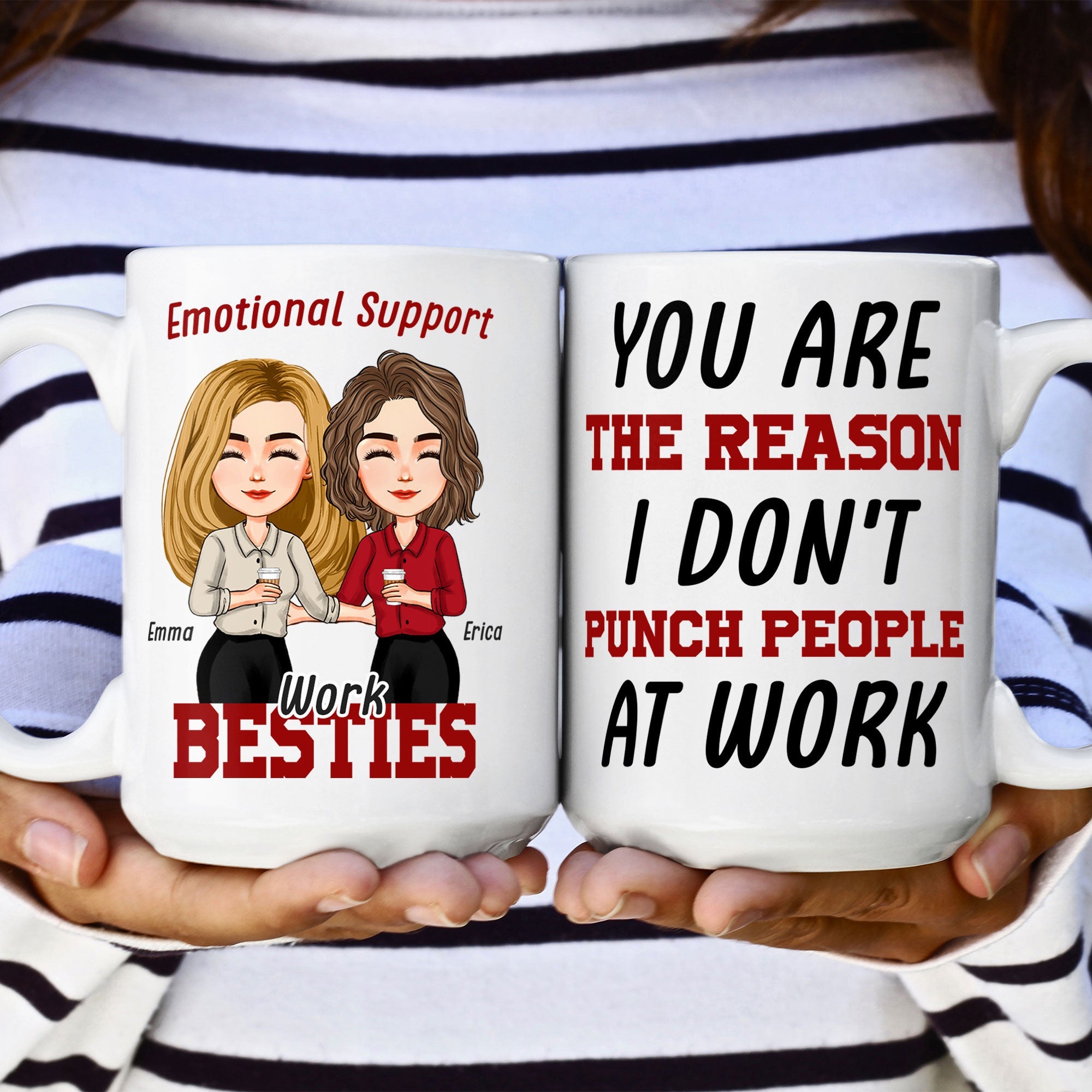 Emotional Support Work Besties - Personalized Mug