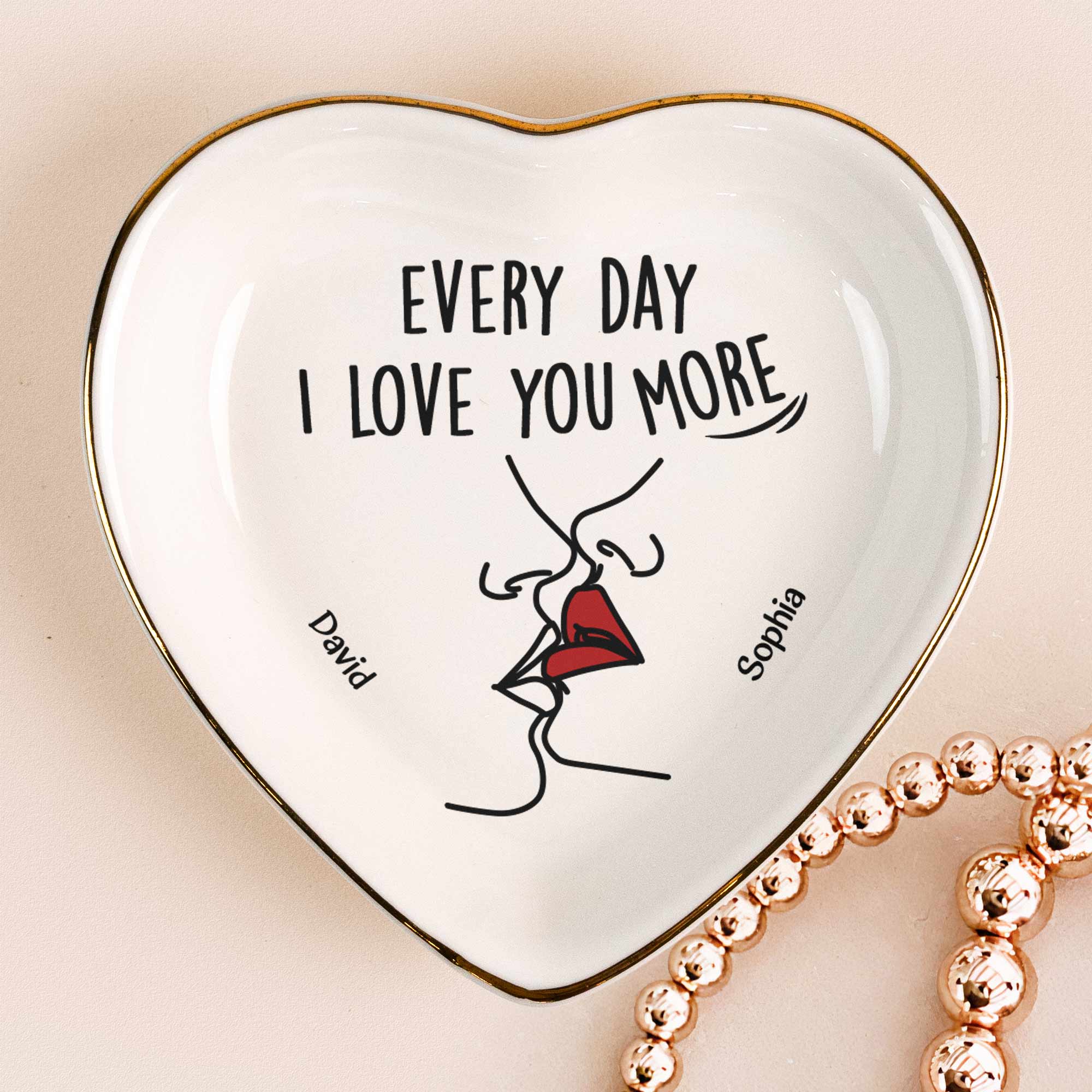 Every Day I Love You More - Personalized Ring Dish